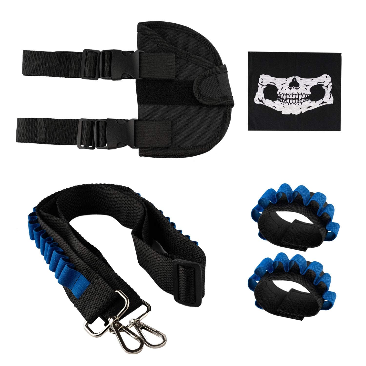Locisne Kids Tactical Game Toy Accessories Kit Includes 1 Waist Bag,2 Dart Wrister1 Skull Face Mask,1 Dart Belt for N-strike Elite Series