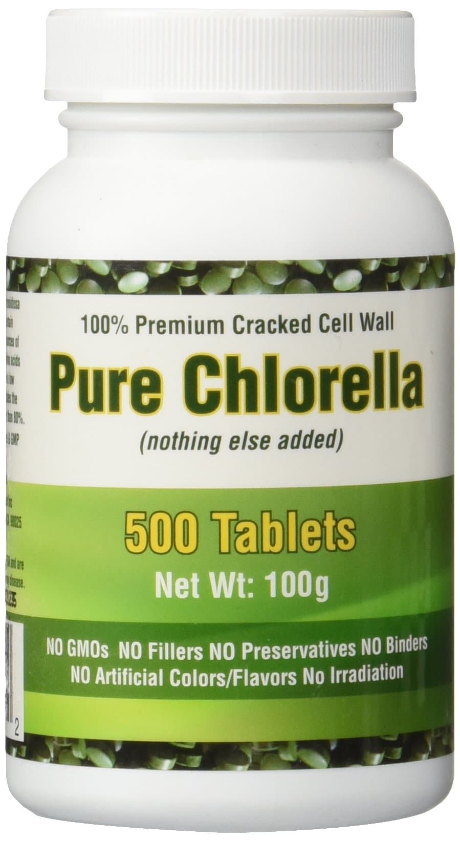 Premium Chlorella 500 Tablets with CGF (Chlorella Growth Factor) - 100% Pure with Nothing Else Added