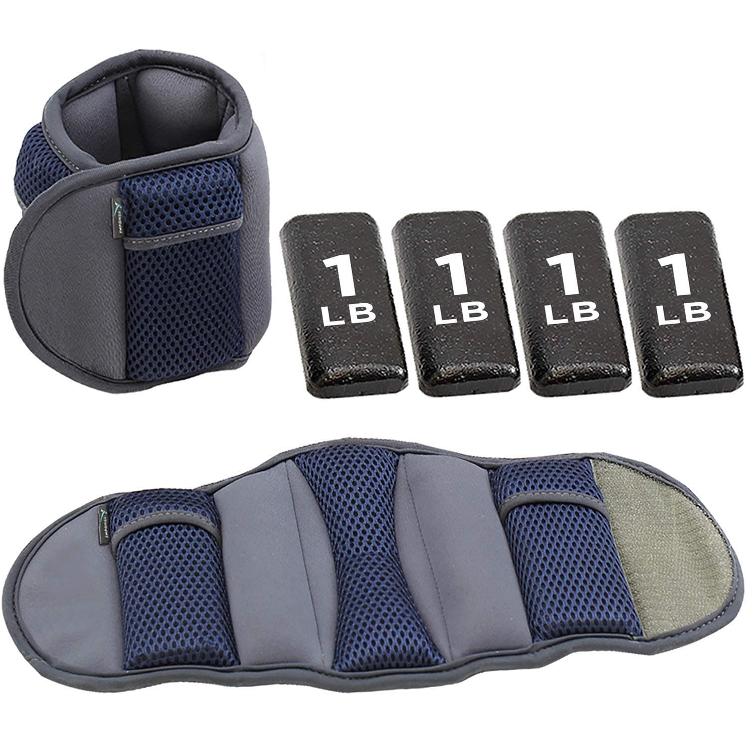 Empower Ankle & Wrist Weights for Women, Adjustable Weights with Adjustable Stap, Running, Walking, Resistance Training, Toning (1 Pair) 3lb, 5lb, 8lb, 12lb