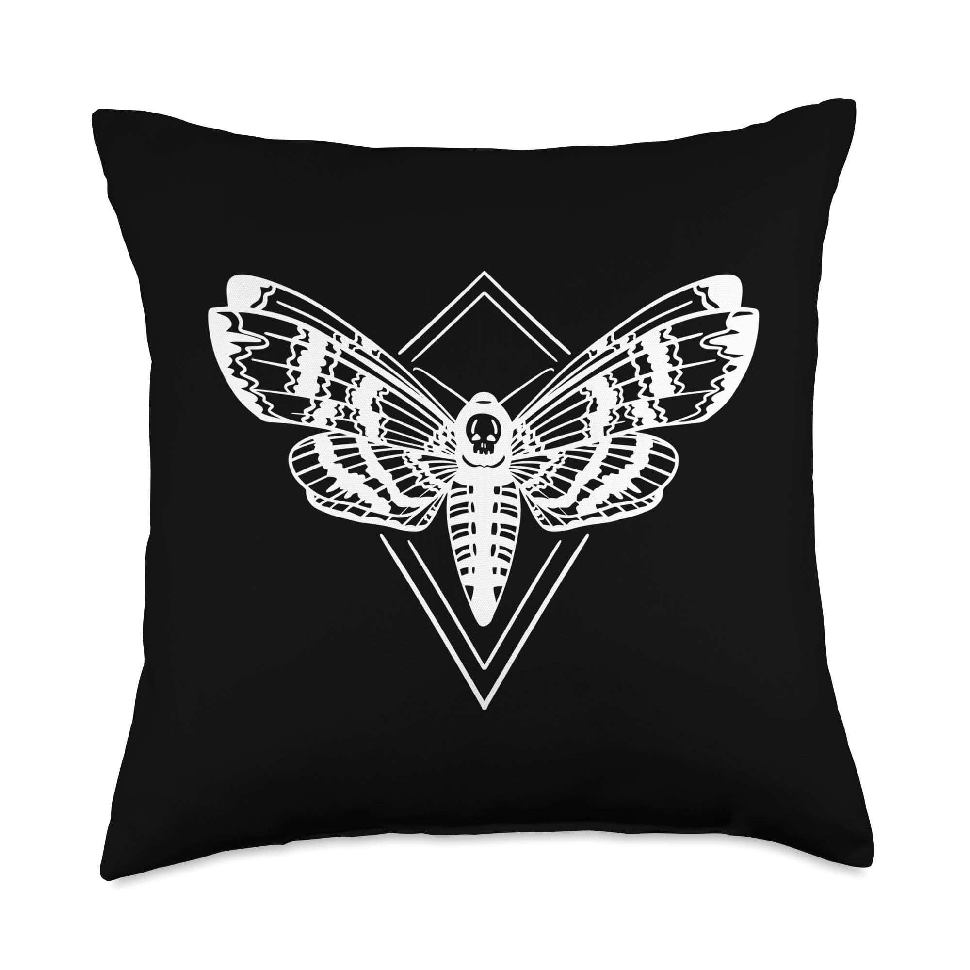 Odd Love Death's Head Moth Creepy Pastel Gothic Deathling Skull Gift Throw Pillow, 18x18, Multicolor