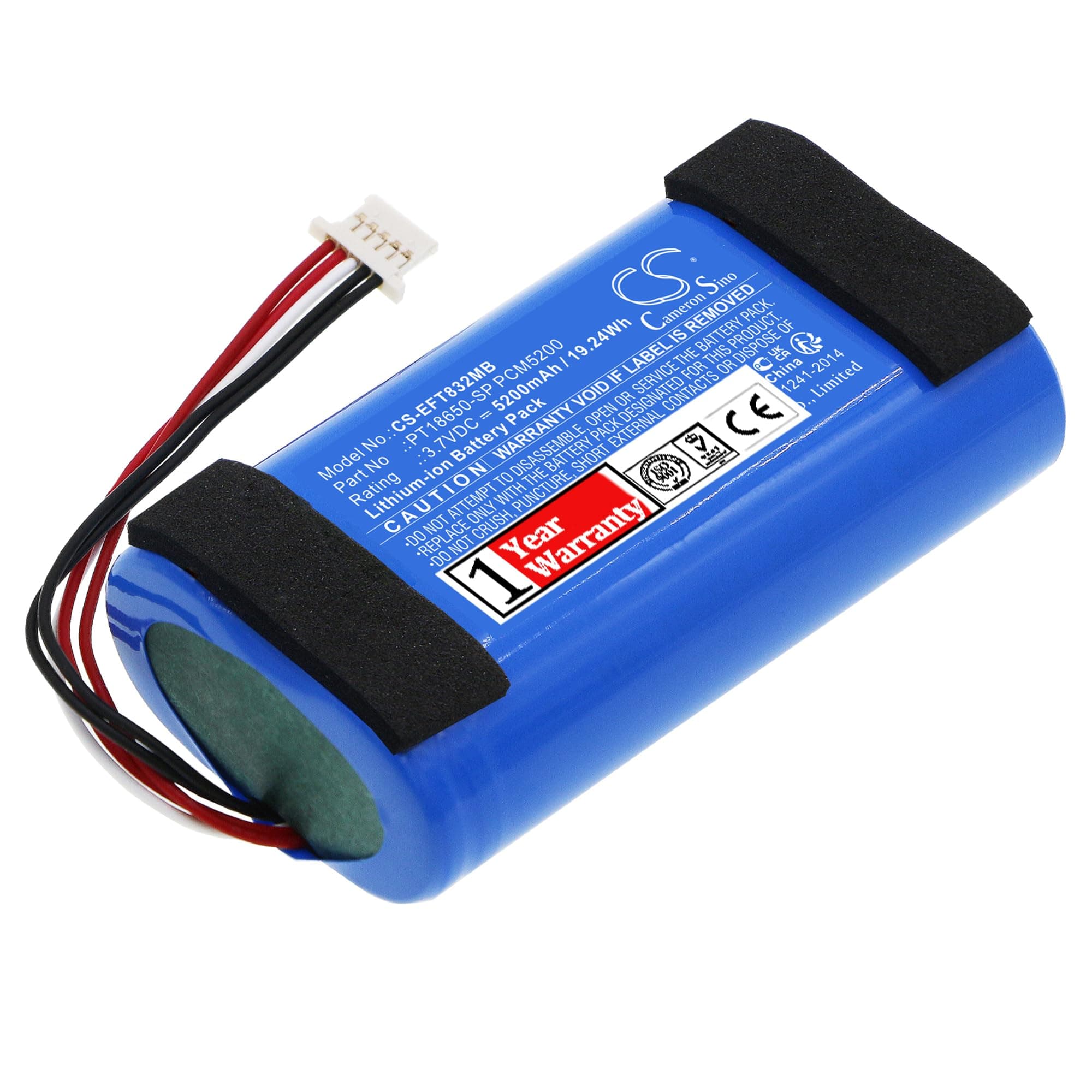 5200mAh Battery Replacement for Spaceview Pro Baby cam T8321-M PT18650-SP PCM5200
