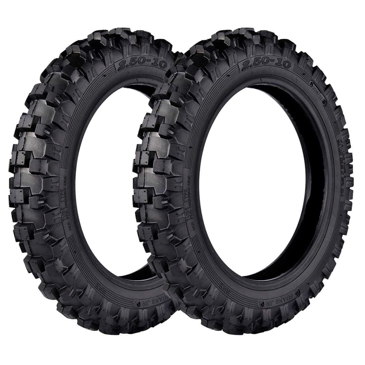 2.50x10" Tyre 2.5-10 Front + Rear Tire Compatible with Mini Dirt Bike XR50 CRF50 PW50 SDG107 50SX Razor SX500 (Tires)