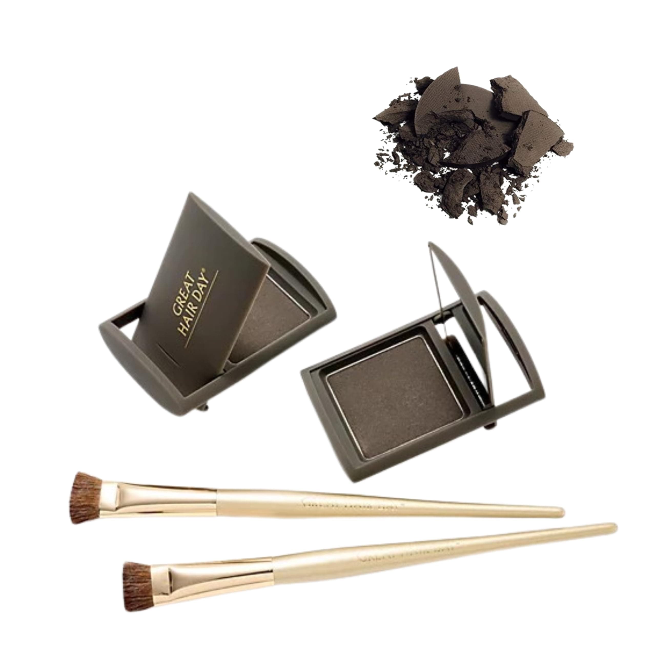 Joan Rivers Great Hair Day Root Touch Up Powder Duo - Fill-in Powder for Thicker, Fuller Looking Hair (Brunette)