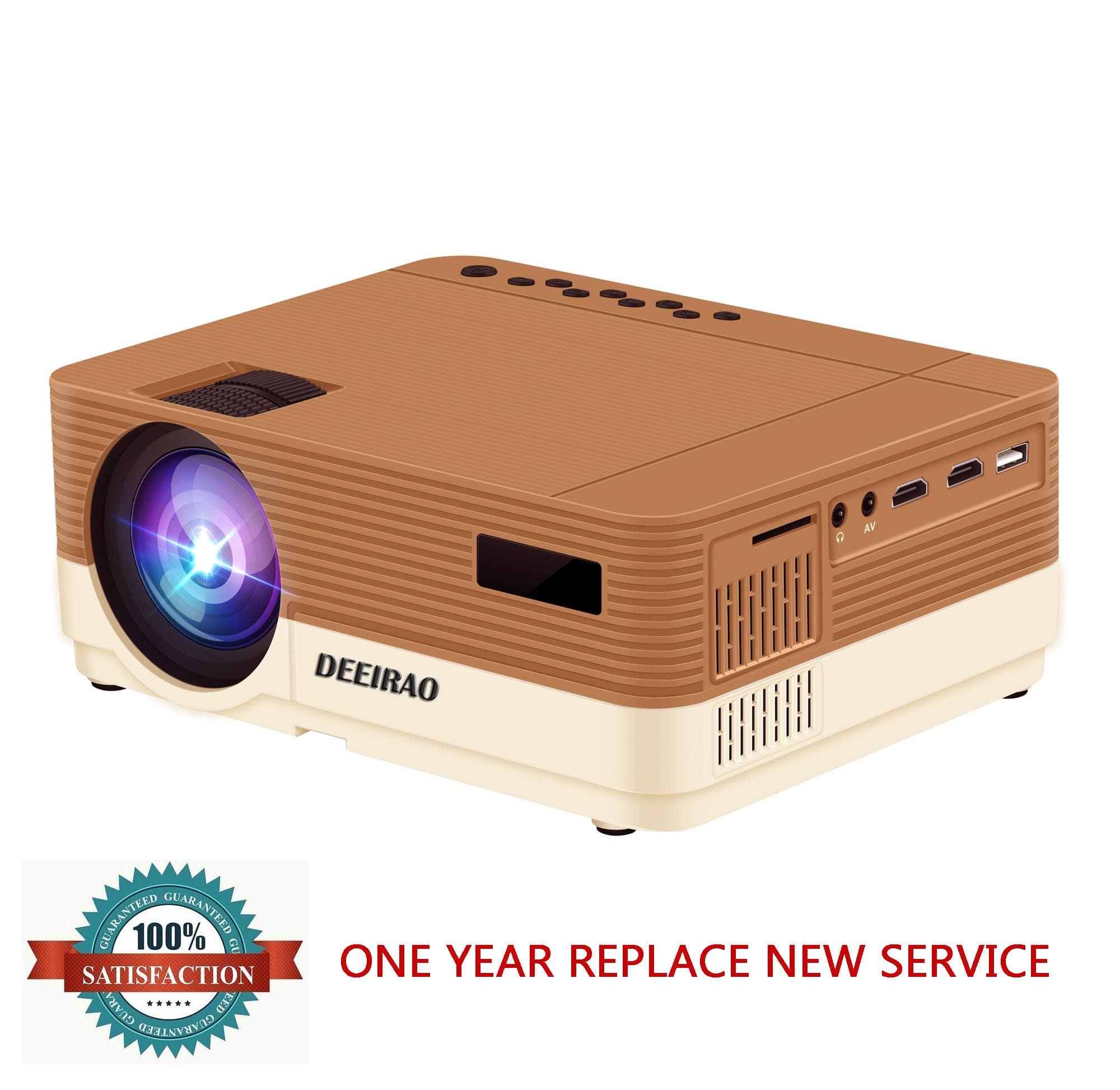 LED Portable Projector, Deeirao 3600 Lumens Video Projector Indoor Outdoor Support 2K 1080P 720P Compatible with Fire TV Stick,PS4,Xbox,Bluray Player