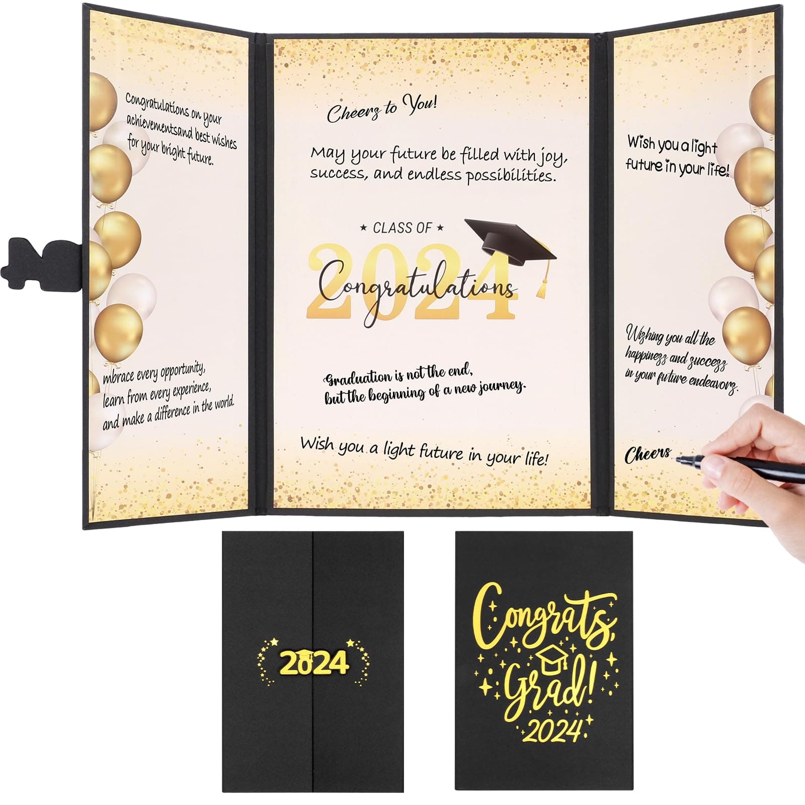 HONMOKGraduation Gifts for Her Him 2024, 11.8" x 15.8" Graduation Signature Book, Graduation Guestbook Alternatives, Class of 2024 Graduation Presents for Daughter Son Friends Classmates