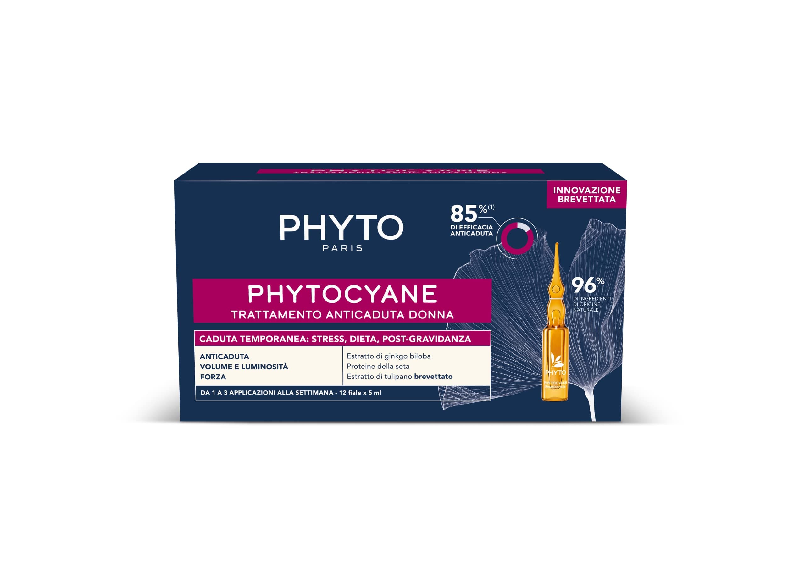 Phytocyane Anti-Hair Loss Treatment in Ampoules, Optimal for Temporary Female Hair Loss, 12 Vials of 5 ml