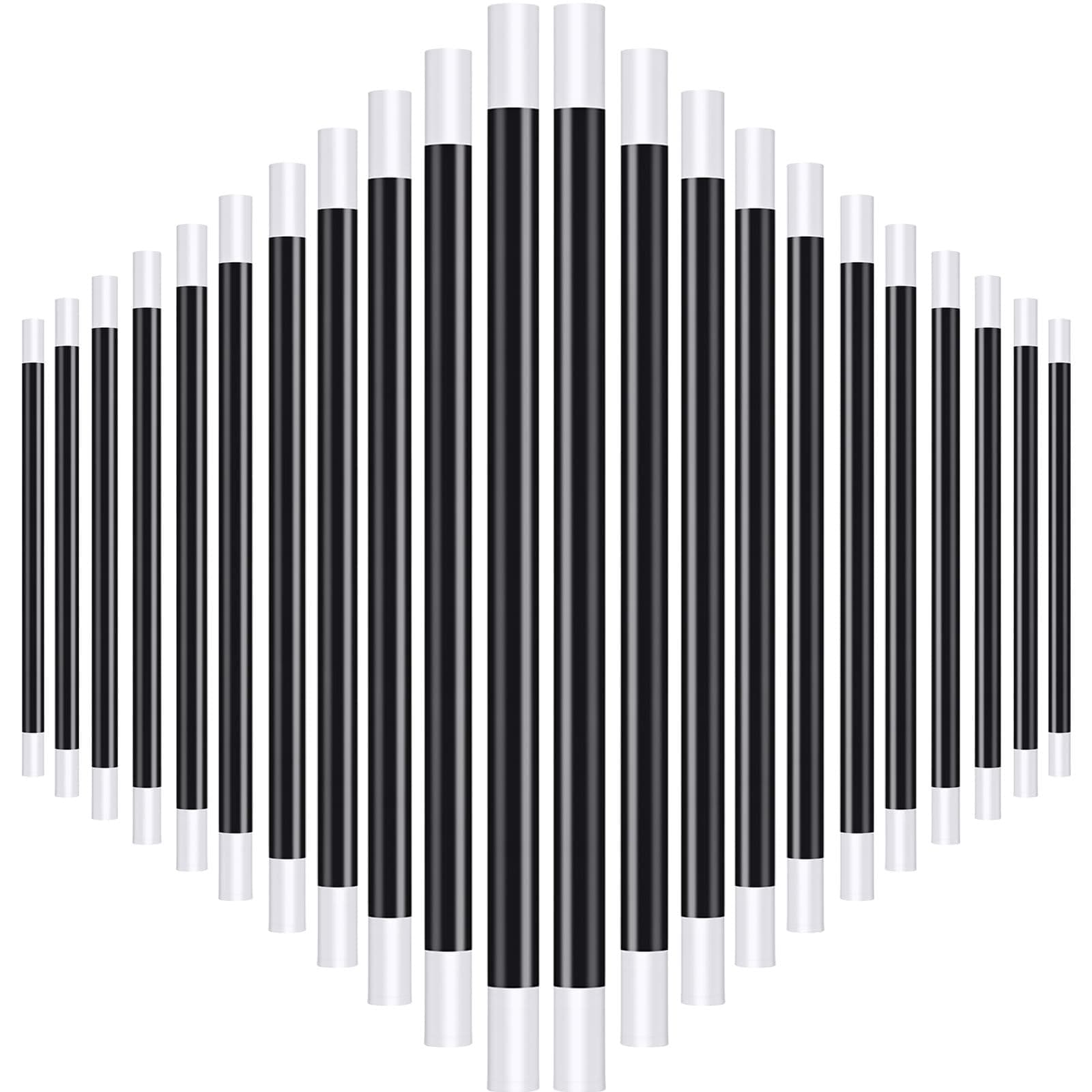 Gejoy 12 Pcs 10 Inches Plastic Magic Wand Black and White Spell Casting Stick Magician Wand for Witch Magician Costume, Halloween Party Favors, Birthday Games Kit