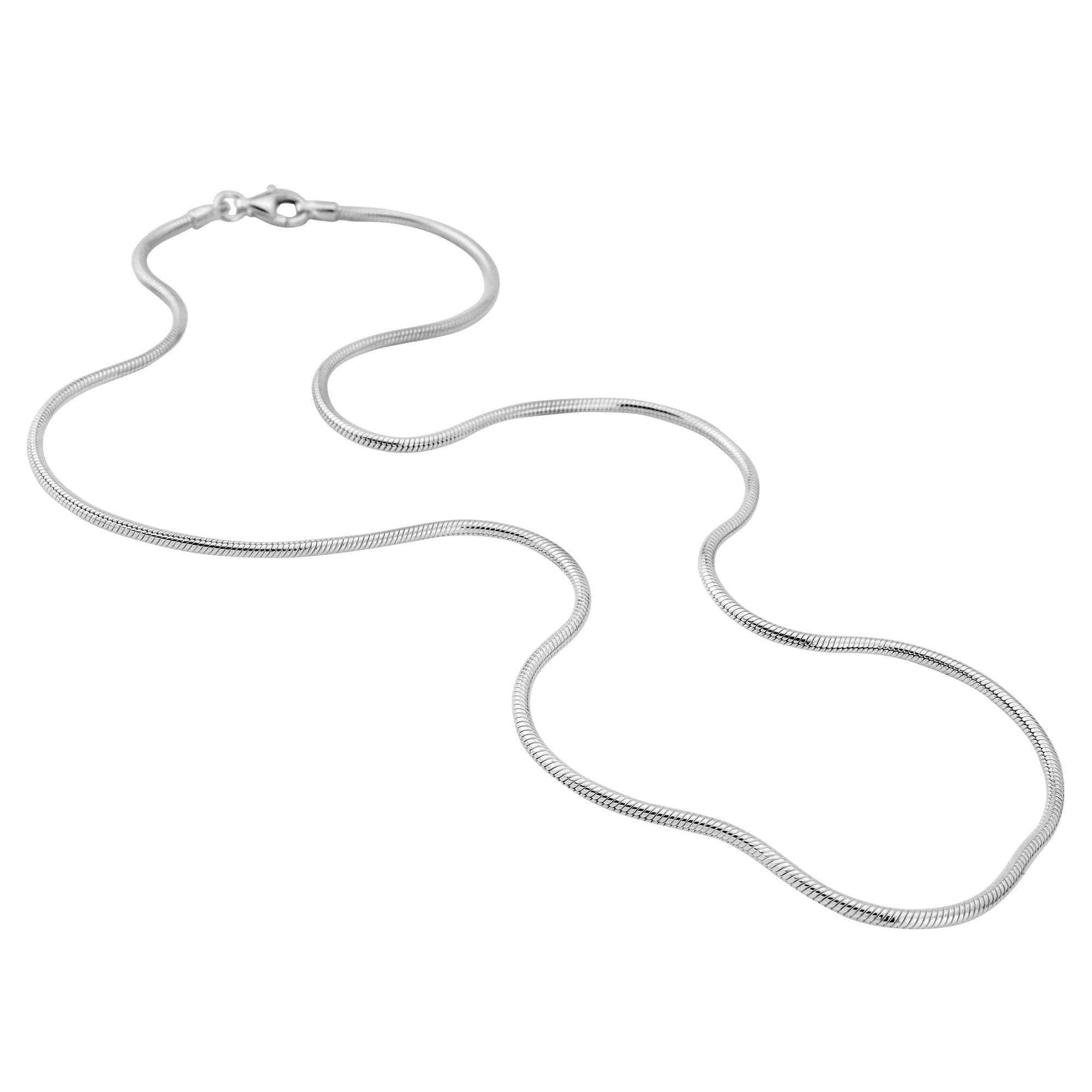 Sterling Silver 16" 18" 20" 24" 28" 30" 40" Inch 1.6mm Thick Italian Snake Chain Necklace