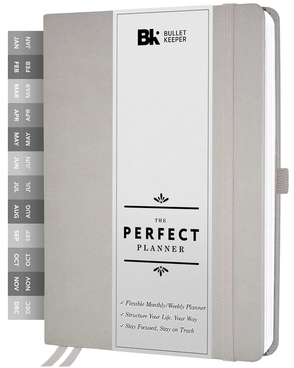 BK UNDATED Yearly Weekly/Monthly Planner 2026-27 Daily Planner Agenda & Personal Organizer to Increase Productivity, Academic Planner w/Sticker Set. A5 (5.8 x 8.3) - Gray Hardcover