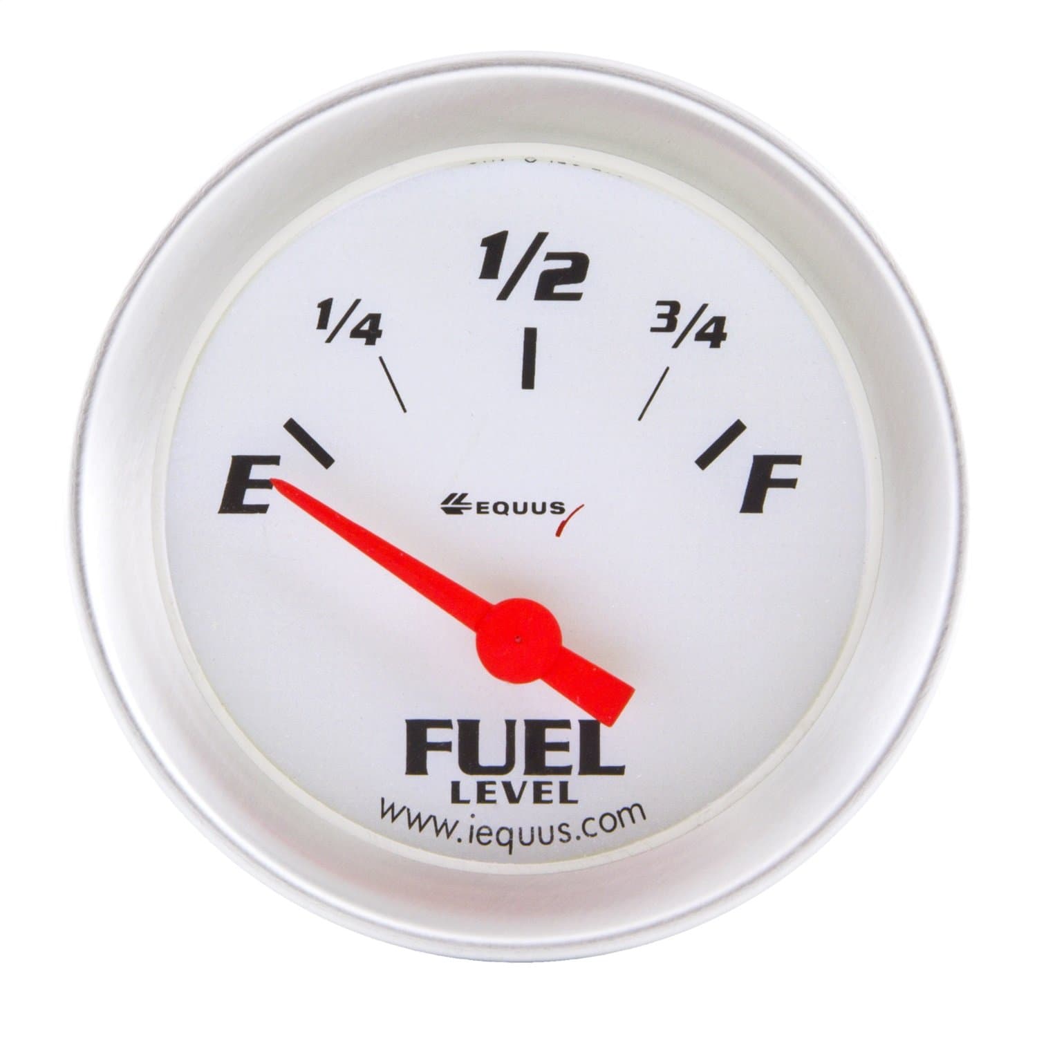Equus 8362 2" Fuel Level Gauge, White with Aluminum Bezel
