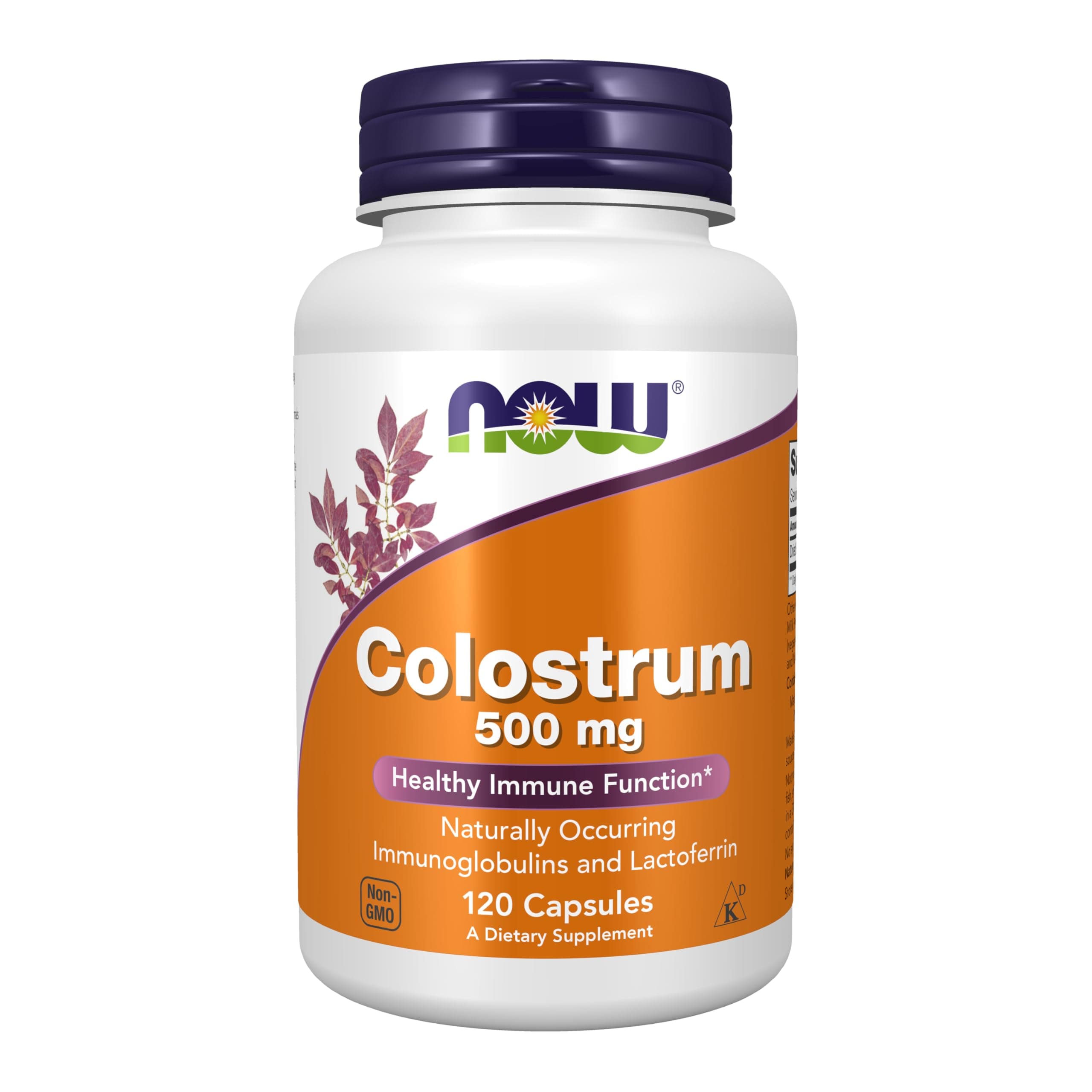 NOW Foods Supplements, Colostrum 500 mg, Naturally occurring Immunoglobulins and Lactoferrin, 120 Veg Capsules