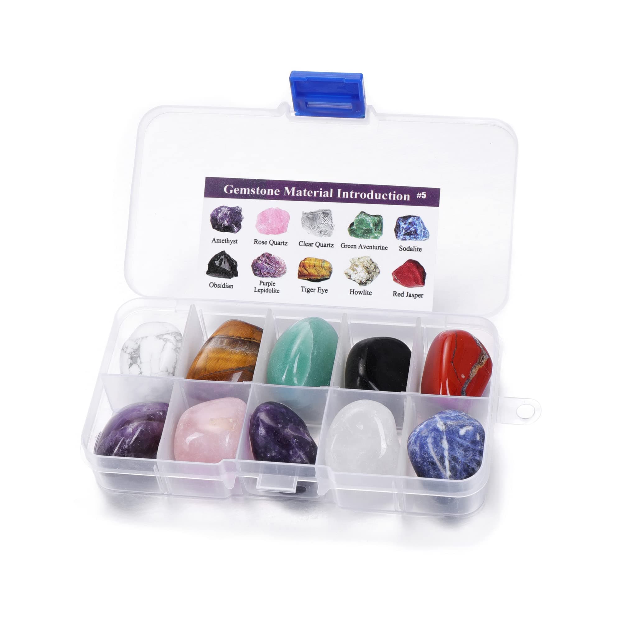 10pcs Mineral Variety Tumbled Crystals Gemstone Reiki Healing Energy Meteorite Stone for Chakra Balancing Meditation Crystal Collection