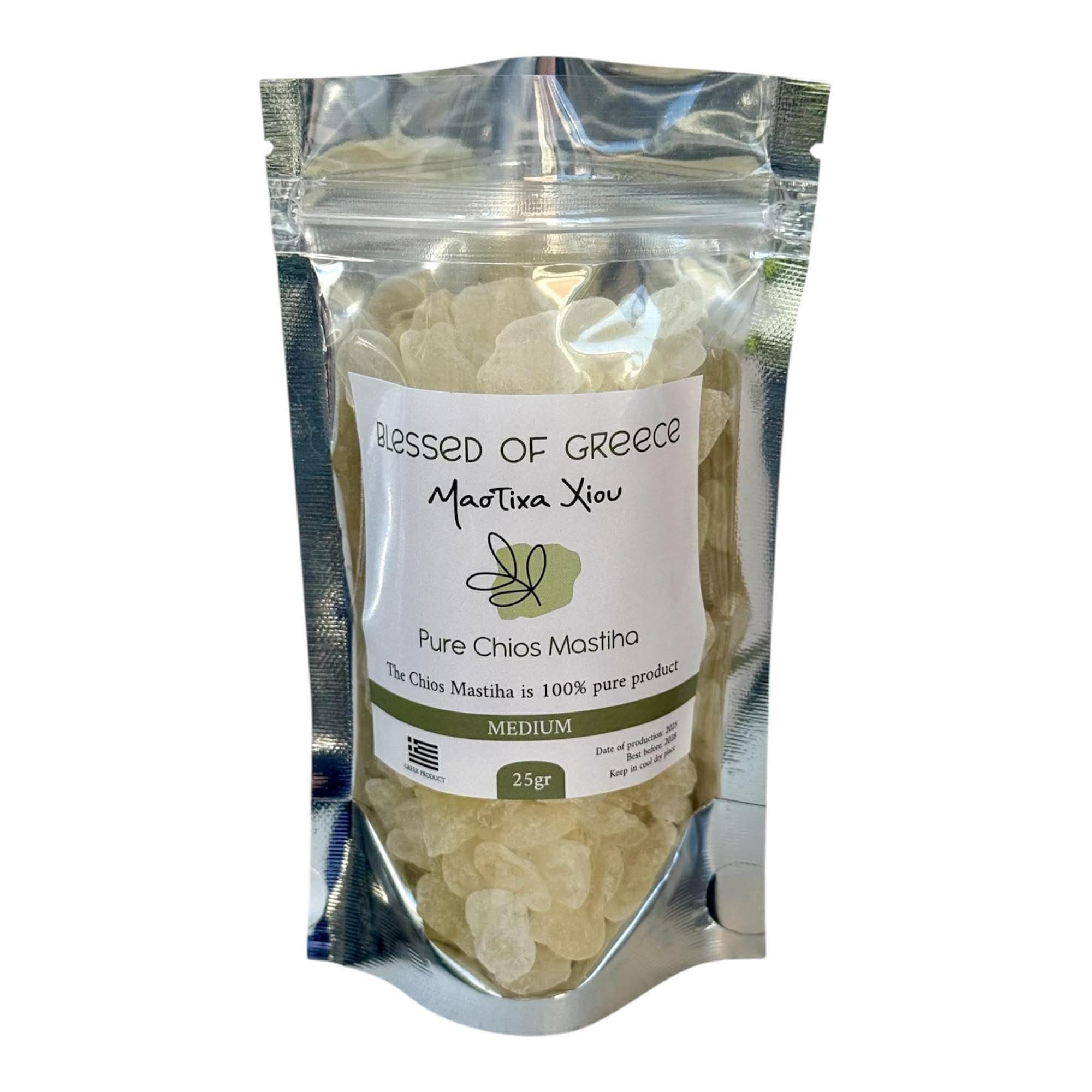 Mastic of Chios Mastiha Pack 25gr (0.88oz) Medium Tears Gum 100% Natural Gum From Growers Fresh