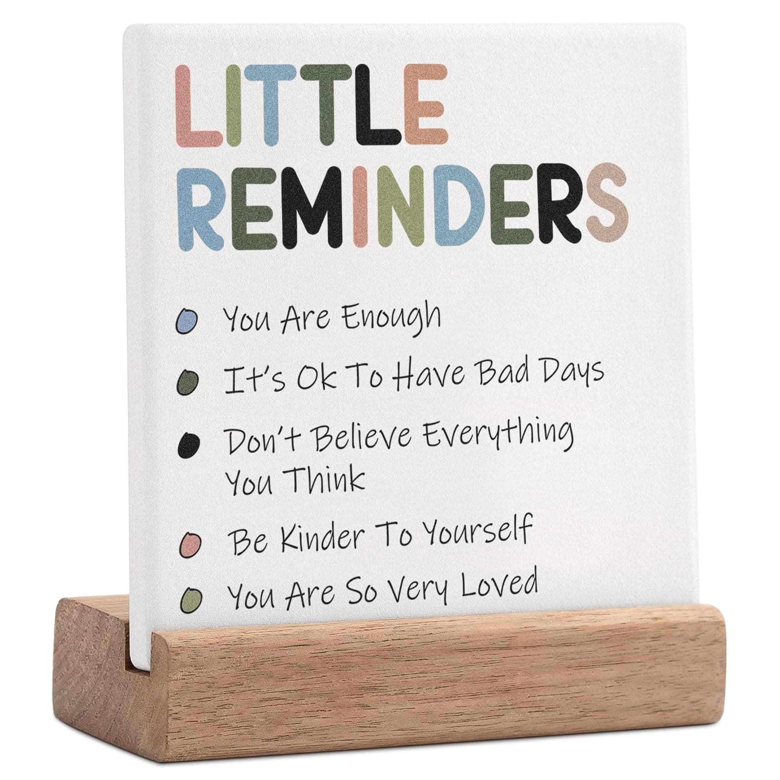 Encouragement Gifts for Women Little Reminders Desk Sign - Mental Health Gifts Dorm Decor for College Girls Positive Gifts Inspirational Decor Motivational Plaque Cheer Up Presents Uplifting Gifts