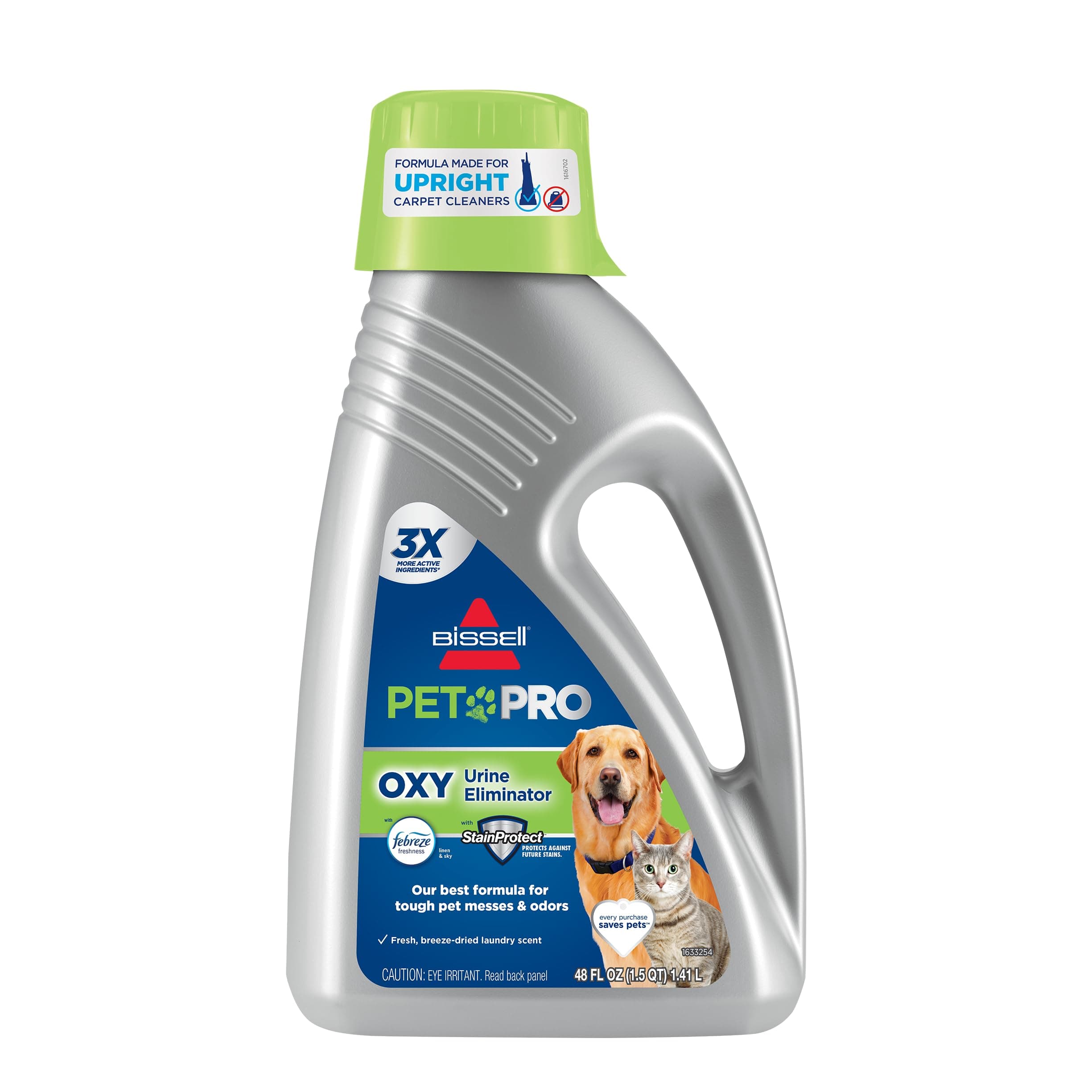 Professional Pet Carpet Cleaner Shampoo, 48 Ounce, Silver