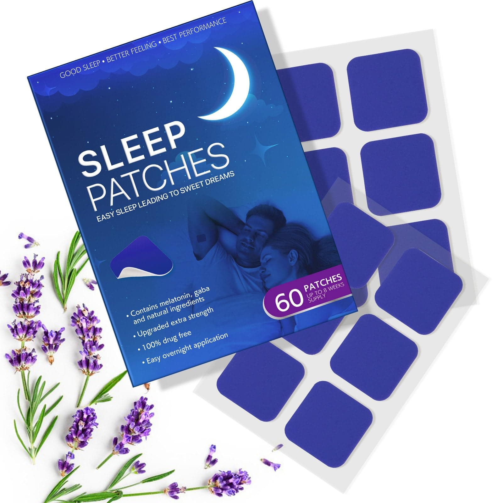 Sleep Patches for Adults Sleep Aid Insomnia-Better Natural Cruelty Free Sleep Help for Adults Skin-Friendly & Easy to Apply Sleeping Patches, Sleep Support Patch for Men and Women