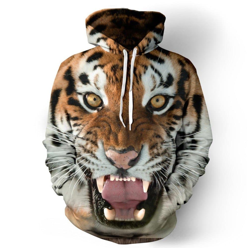 Men/Women Hoodies Hooded College Jacket 3D Print Tiger Men Sweatshirt Long Sleeve Cap Hoodies Lovely Tracksuit Hoody-XXXL