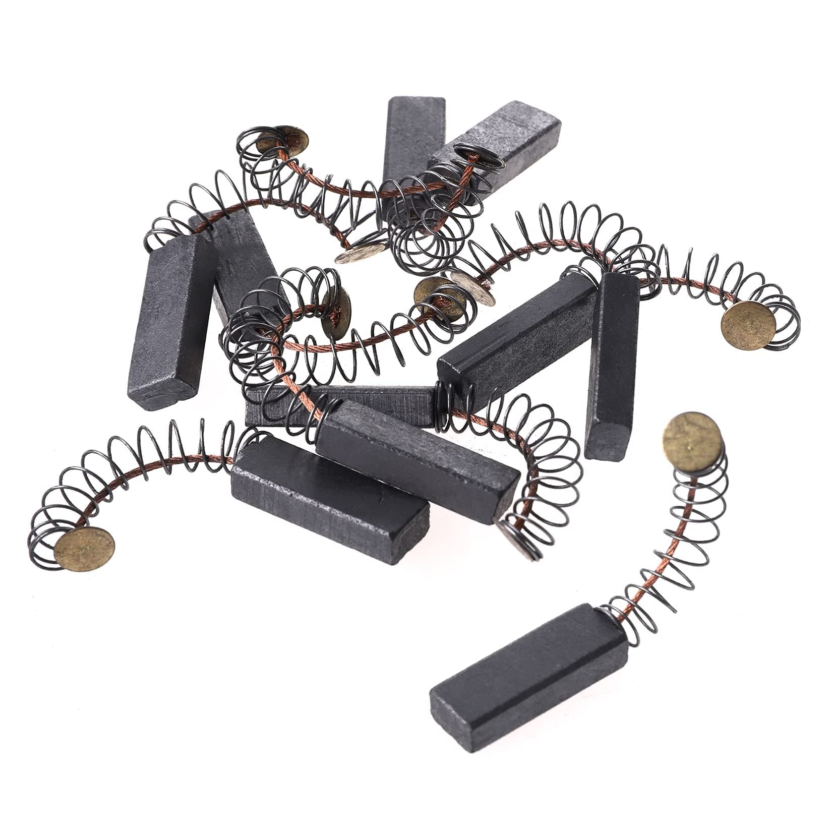 TOPPROS 10 Pcs Carbon Brushes with Wire Leads and Brush Springs Attached 28 mm x 10 mm x 6 mm for Generic Electric Motor