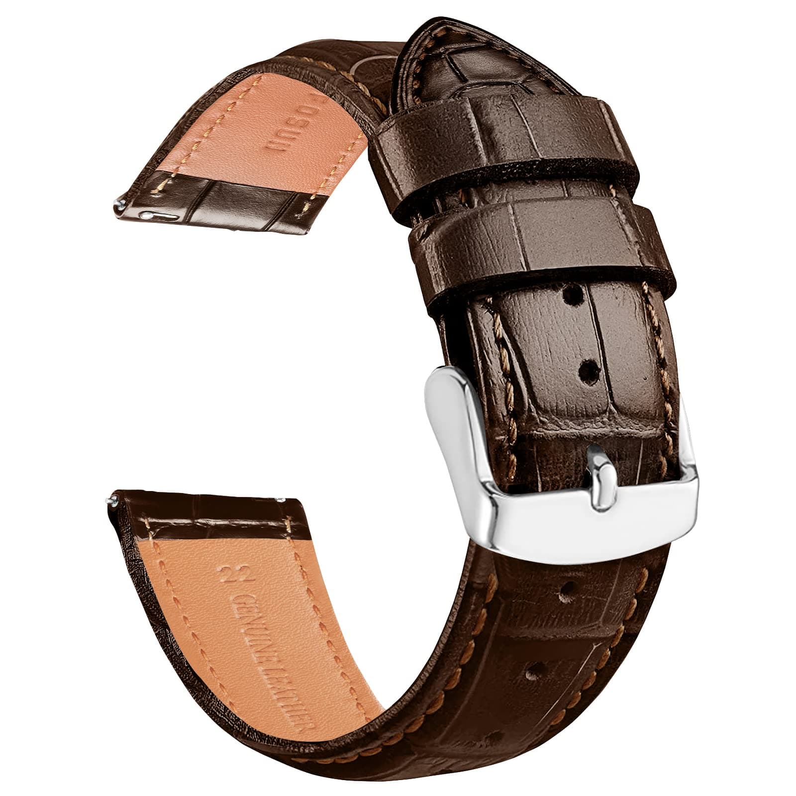 INFOSUN 20mm 22mm Watch Strap Leather for Samsung Galaxy Watch 46mm/Galaxy 3(45mm,46mm), Gear 2/Gear S3(Frontier, Classic), for HUAWEI Watch 2 Classic/3/3 Pro/GT(42mm,46mm,2e,Runner)/(GT2,GT2 Pro,GT3)