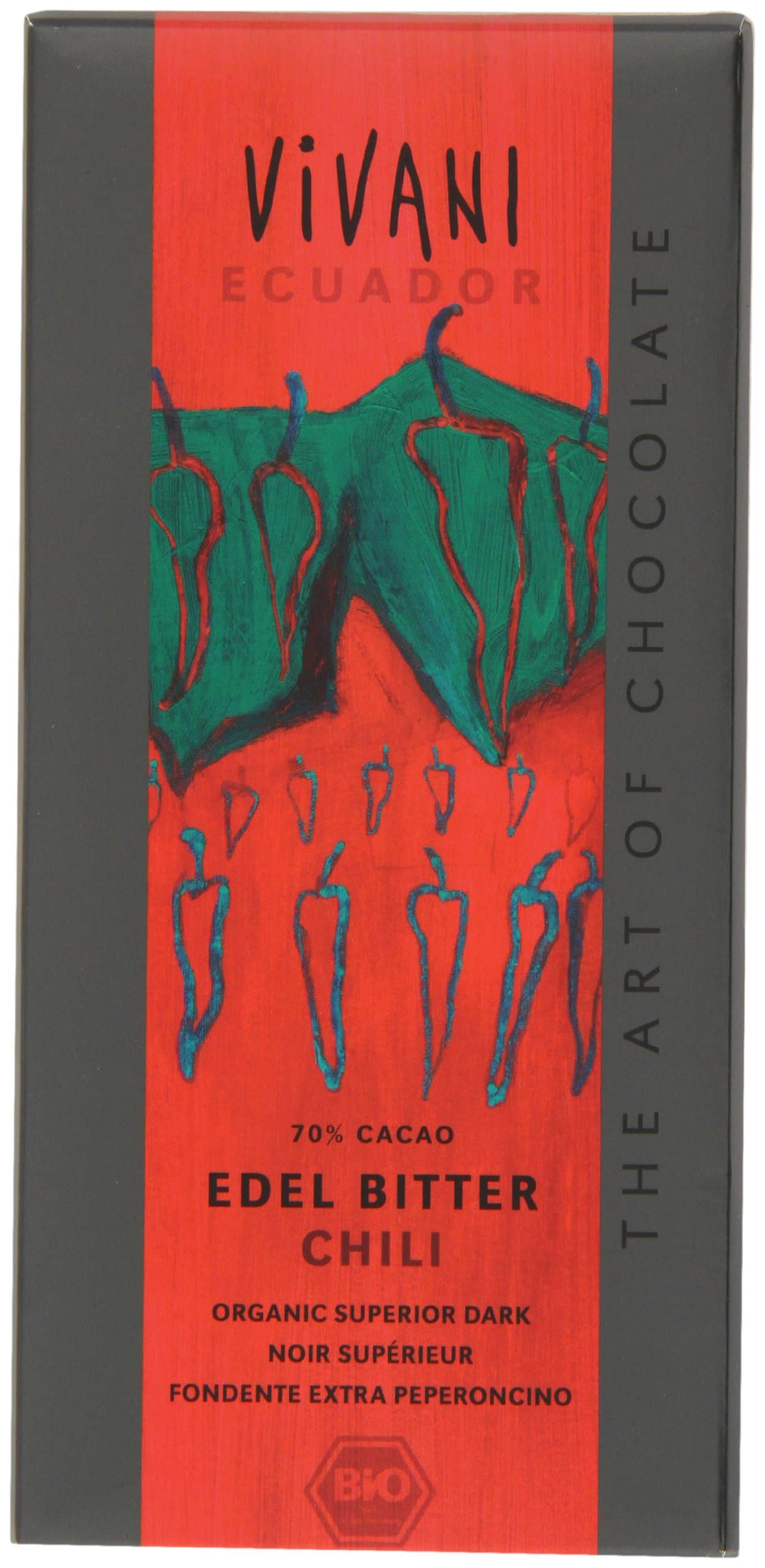 Organic Superior Dark Chili Chocolate 100 g (Pack of 5)