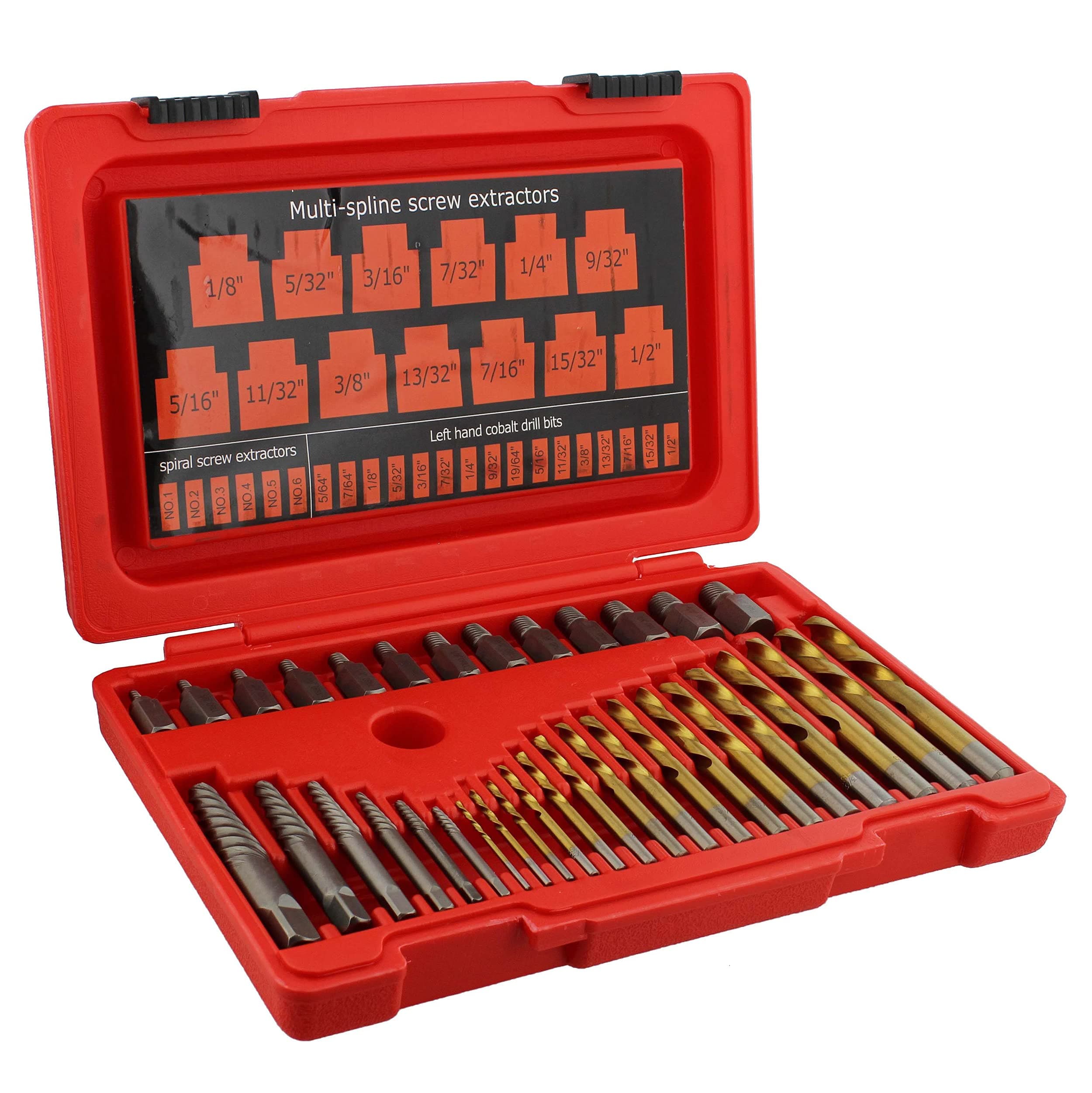 AbnScrew Extractor Set, 35pc - Stripped Screw Remover, Damaged Bolt Extraction Kit for Broken Screws, Bolts, Studs