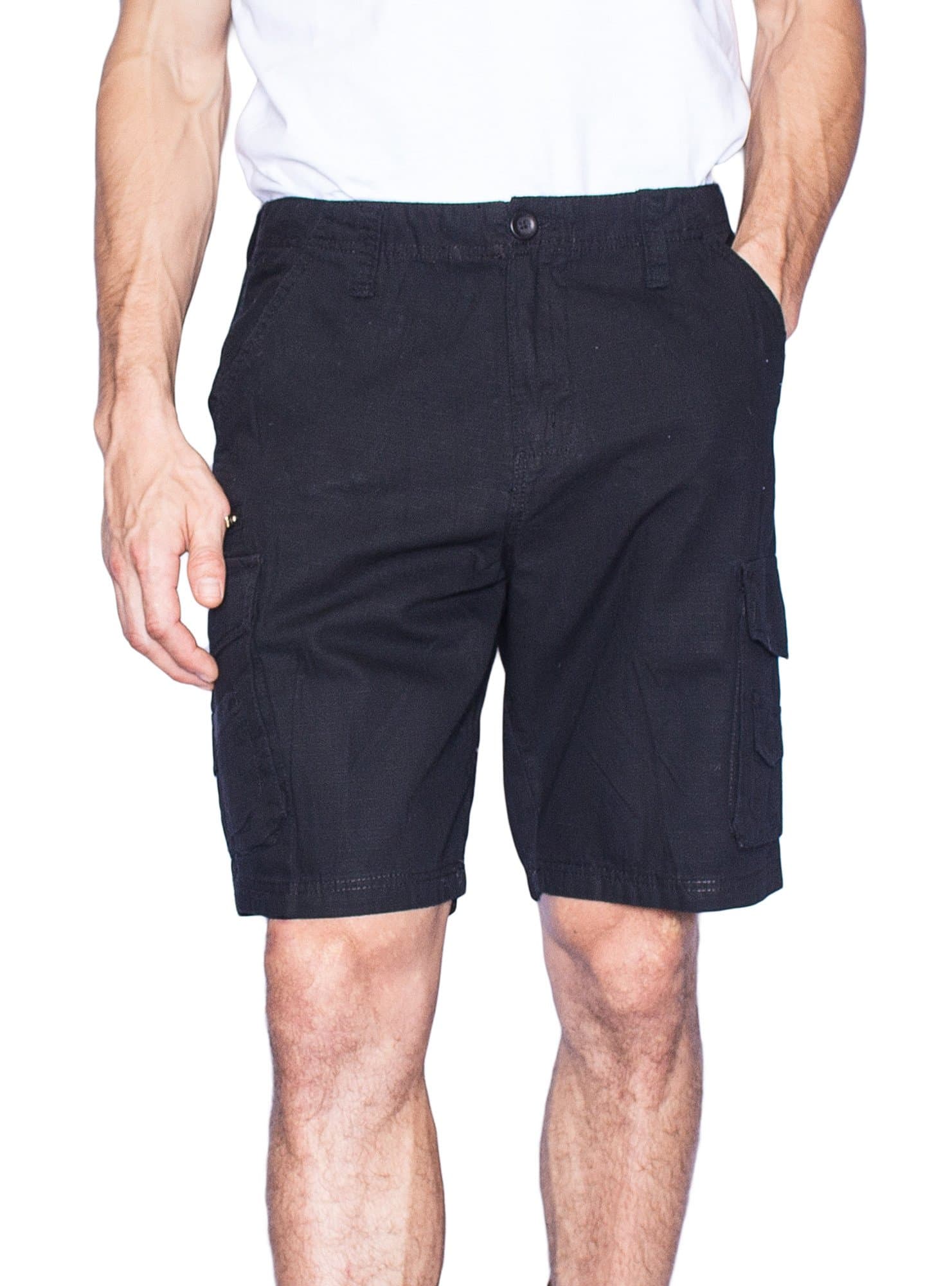 Subculture Men's Ripstop Cargo Shorts Size 30-40 Classic Fit Short (34, Black)