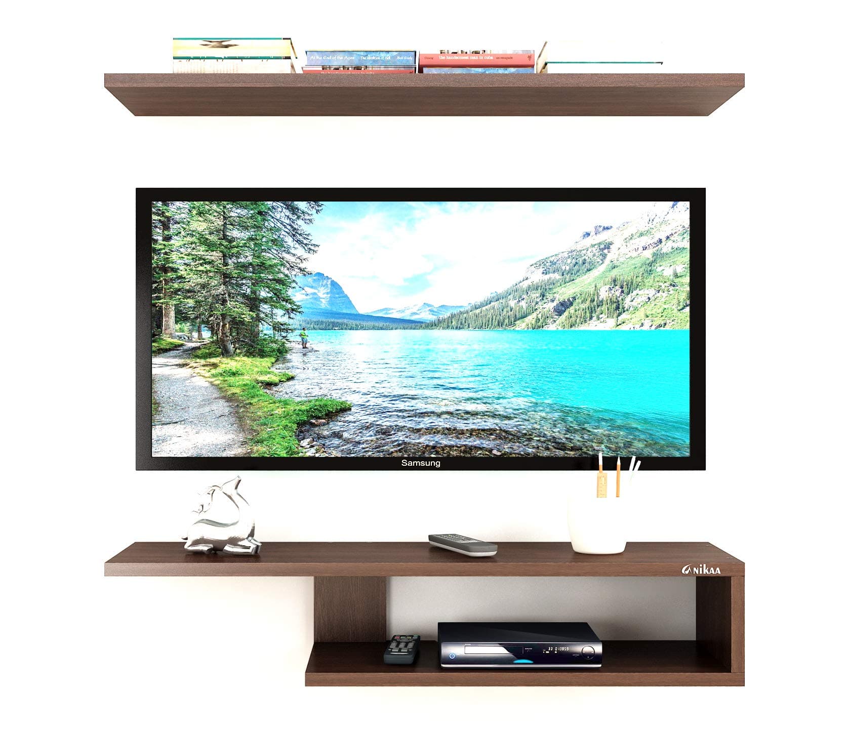 Anikaa Rizos Engineered Wood Wall Mount TV Unit/TV Stand/Wall Set Top Box Stand/TV Cabinet/TV Entertainment Unit (Wenge)(D.I.Y)