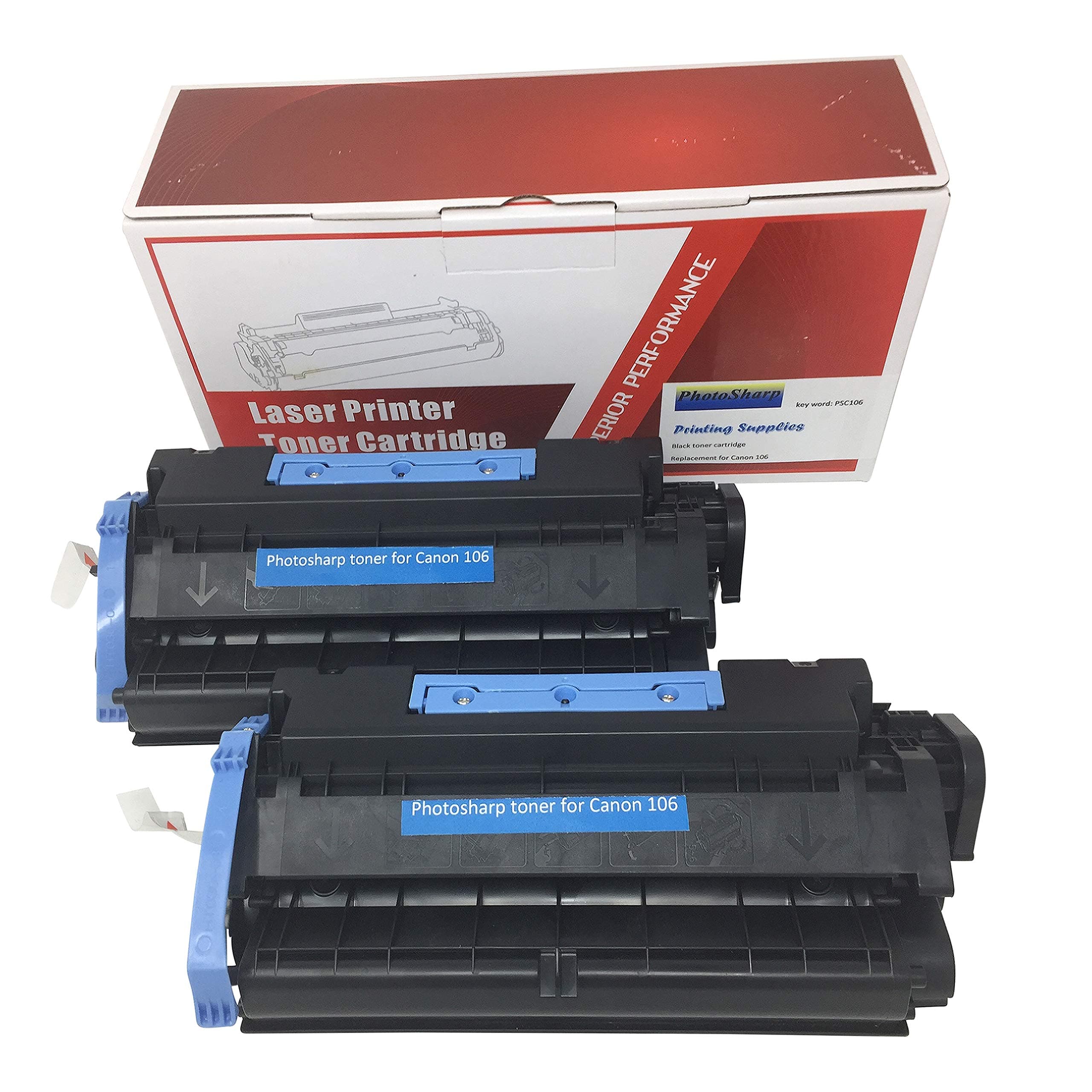 2 Compatible Cannon imageCLASS MF6500 Black Printing Ink Toner Cartridge Replacement for Canon 1O6 for Image-Class MF-6500 Series 106 All-in-one AIO Multifunction Mono Laser Printer