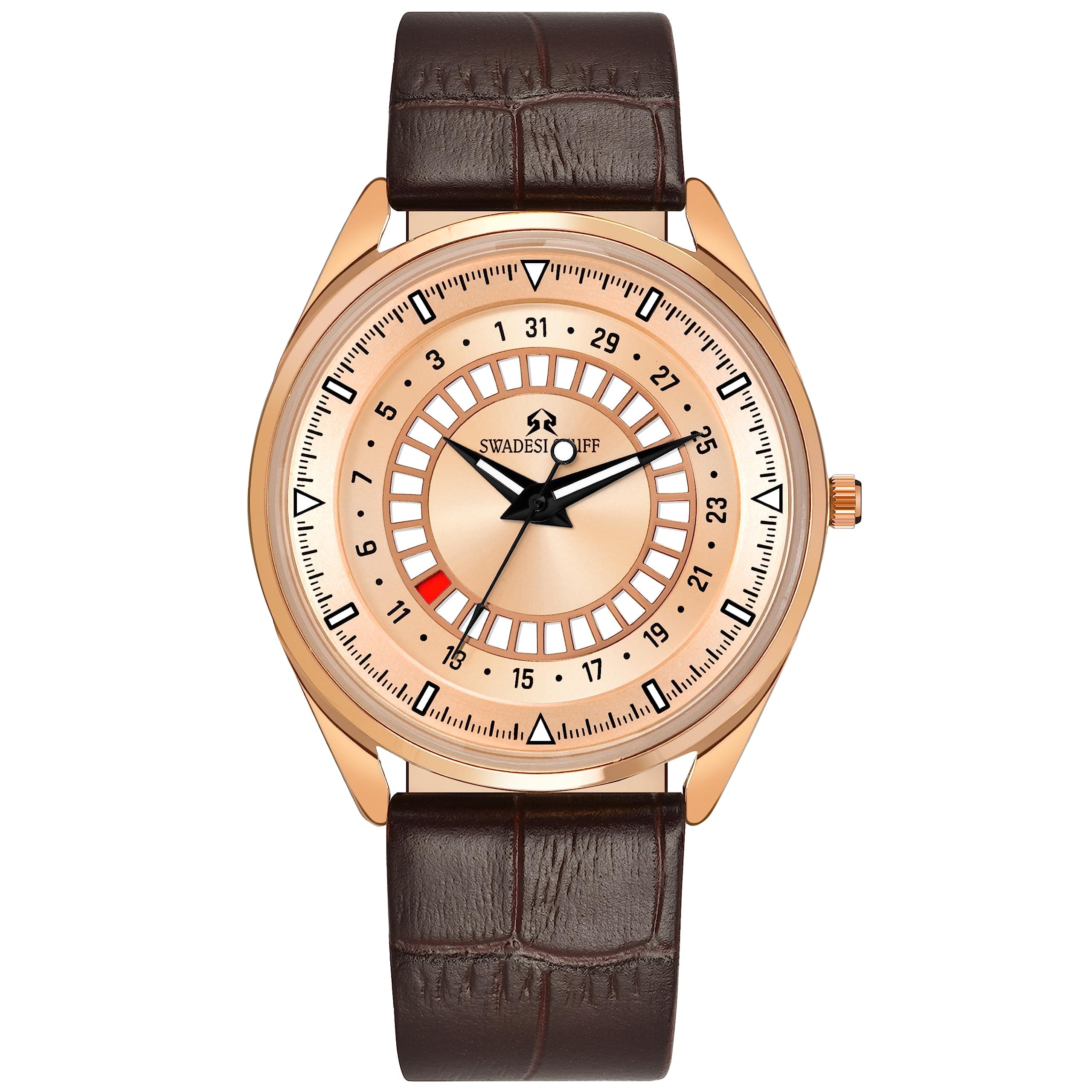 The Mariner II Uniq Date Dial Premium & Luxurious Genuine Leather Strap Analog Watch for Men