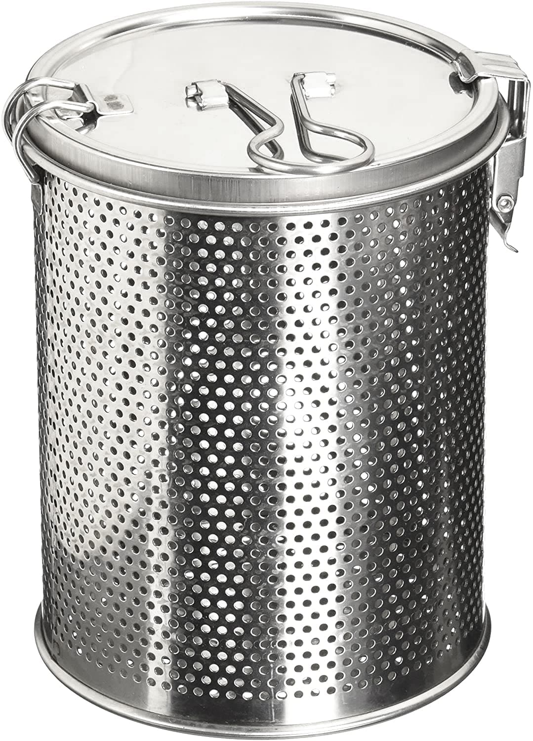 Commercial Grade D 3.9" X H 5.3" Genuine Stainless Steel 18/8 Perforated Strainer - One Touch Lock System - Restaurant & Home Use