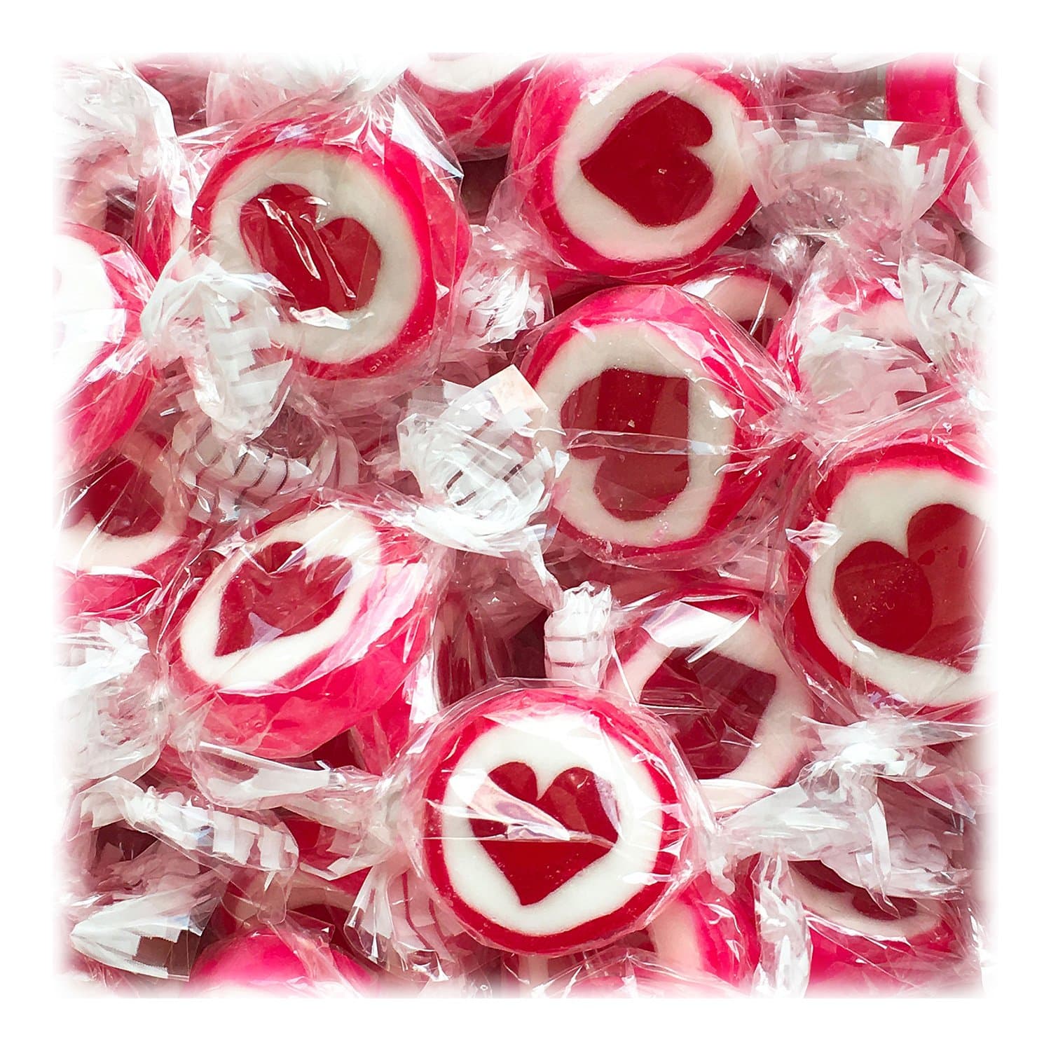 Heart Wedding Favour Rocks Sweets - Handmade Candy (red/White 500g)