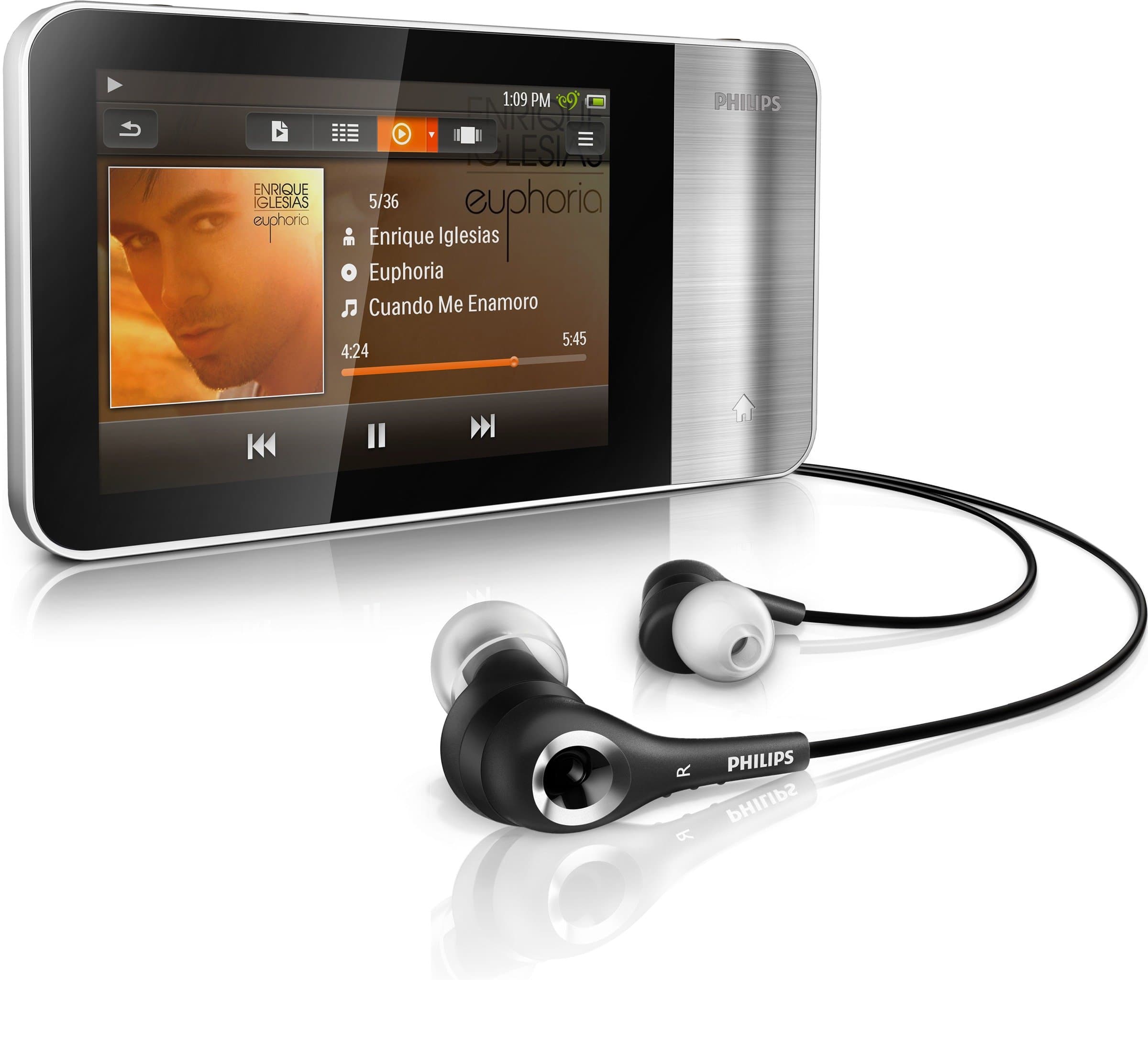 Philips GoGear MUSE 16GB MP4 Player 3.2 inch Touch Screen Display, Micro SD Card Slot, Video Playback and FM Radio - Silver