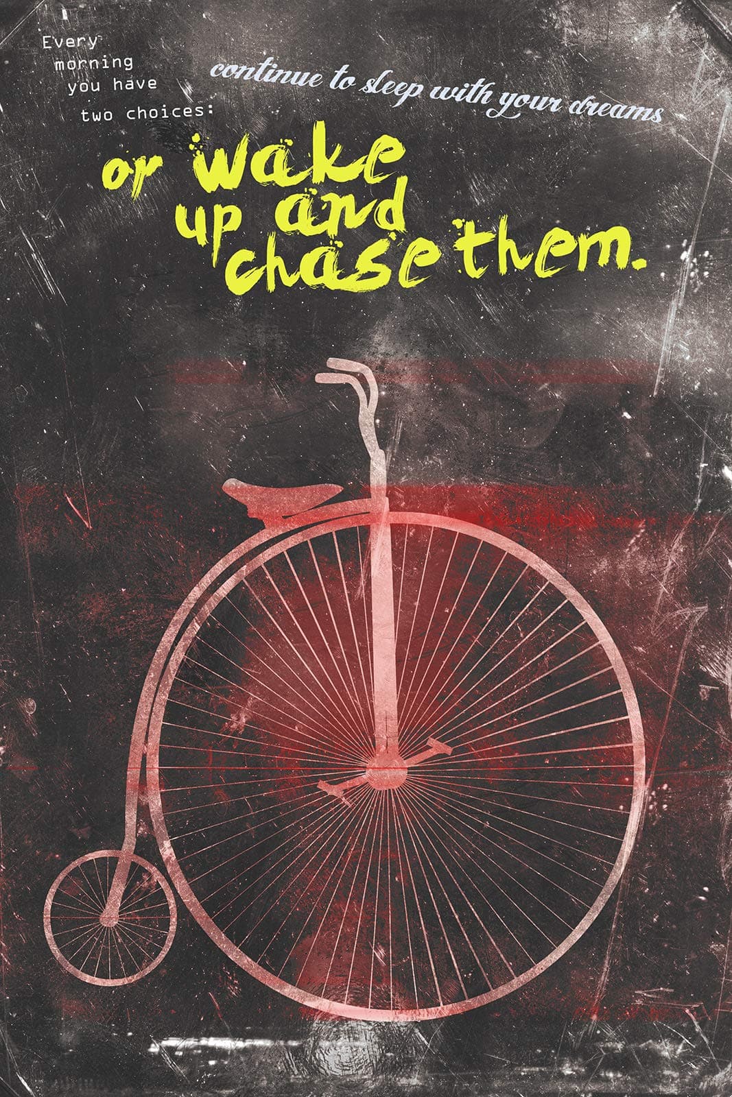 Textured Paper - Cycling Motivational Poster 09"Every Morning. Photo Print Art Motivation Gift Victorian Penny Farthing Bicycle - Size: 6 x 4 Inches