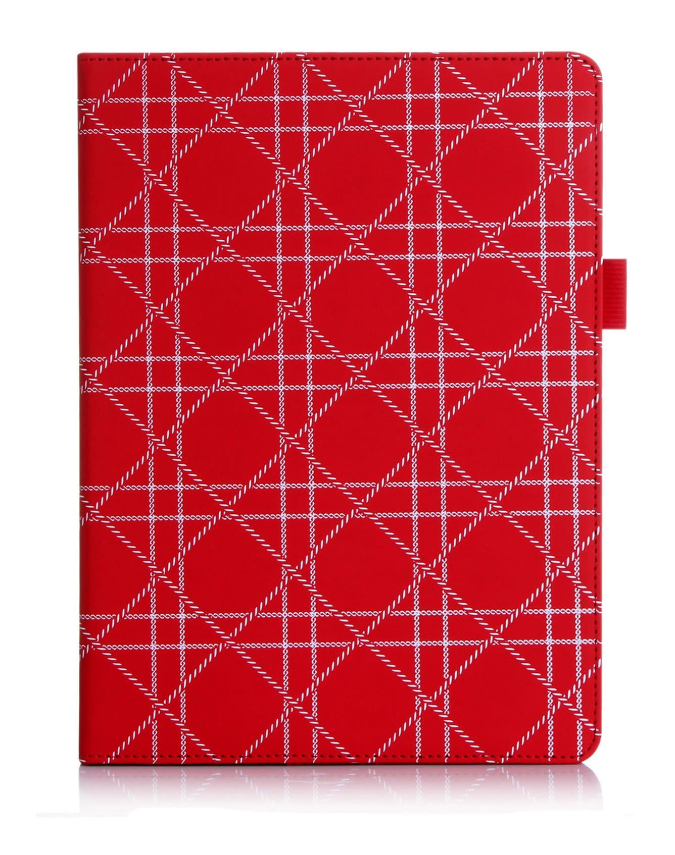 FYY Case for iPad Air 2 - Premium PU Leather Case Smart Auto Wake/Sleep Cover with Hand Strap, Card Slots, Pocket for iPad Air 2 Red Pattern
