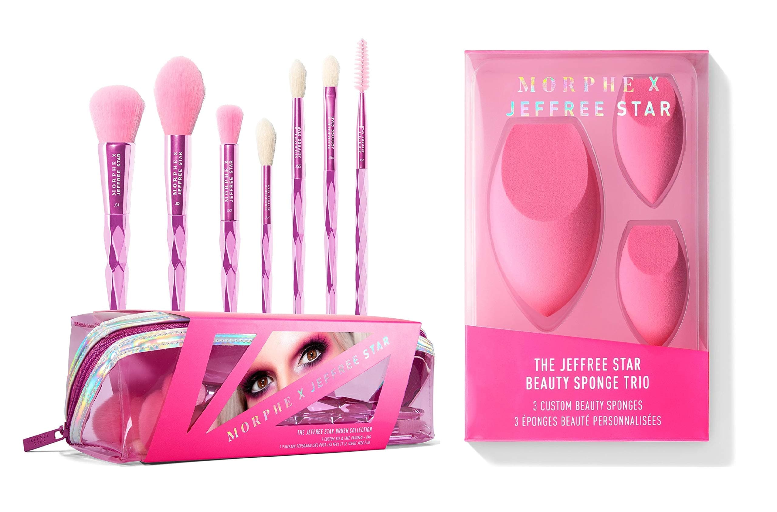 AUTHENTIC JEFFREE STAR BRUSH COLLECTION PLUS 3 SPONGE BUNDLE