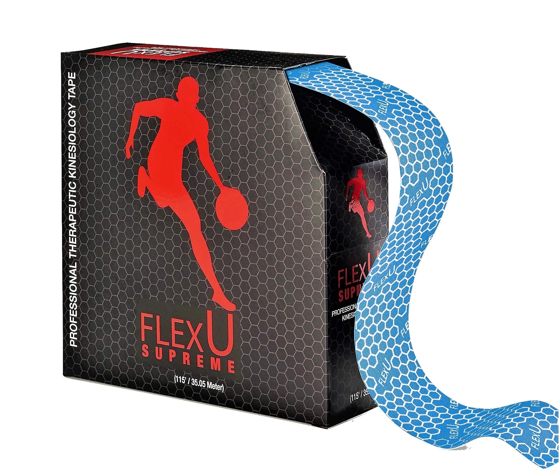 FlexU Kinesiology Tape Precut; 115 feet Bulk Pack; Pre-Cut or Continuous; Advanced Strength and Flexibility Properties; Longer Lasting, Pro Grade Therapeutic Recovery Sports Tape
