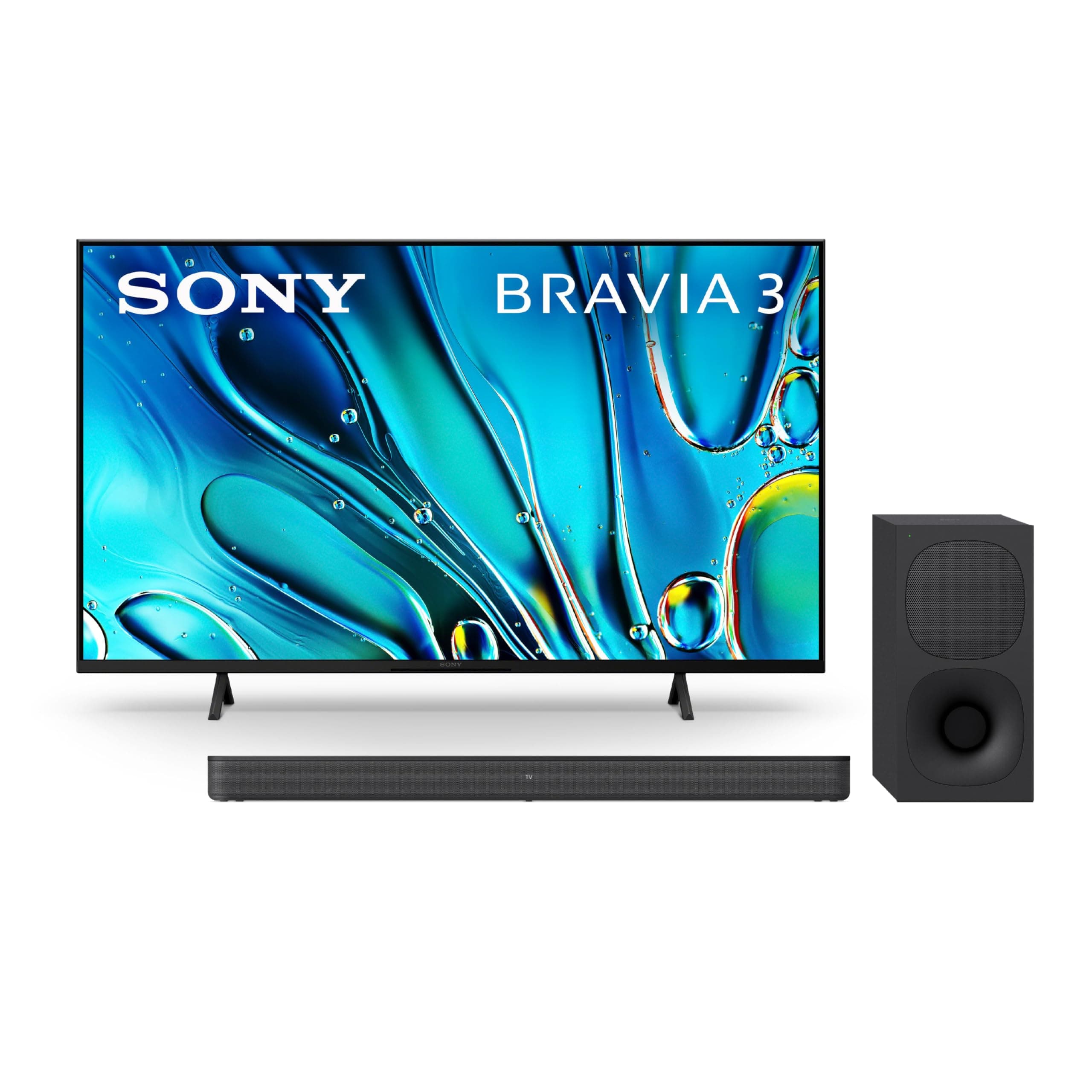 50 Inch 4K Ultra HD TV BRAVIA 3 LED Smart Google TV HT-S400 2.1ch Soundbar with Powerful Wireless subwoofer