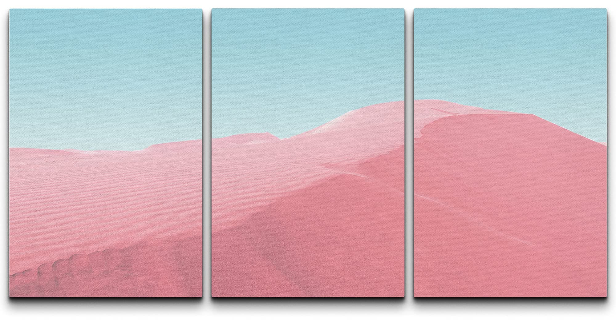 wall26 Canvas Print Wall Art Set Neon Pink Desert Sand Dune and Blue Sky Nature Wilderness Photography Modern Art Southwest Colorful Tropical for Living Room, Bedroom, Office - 24"x36"x3 Panels