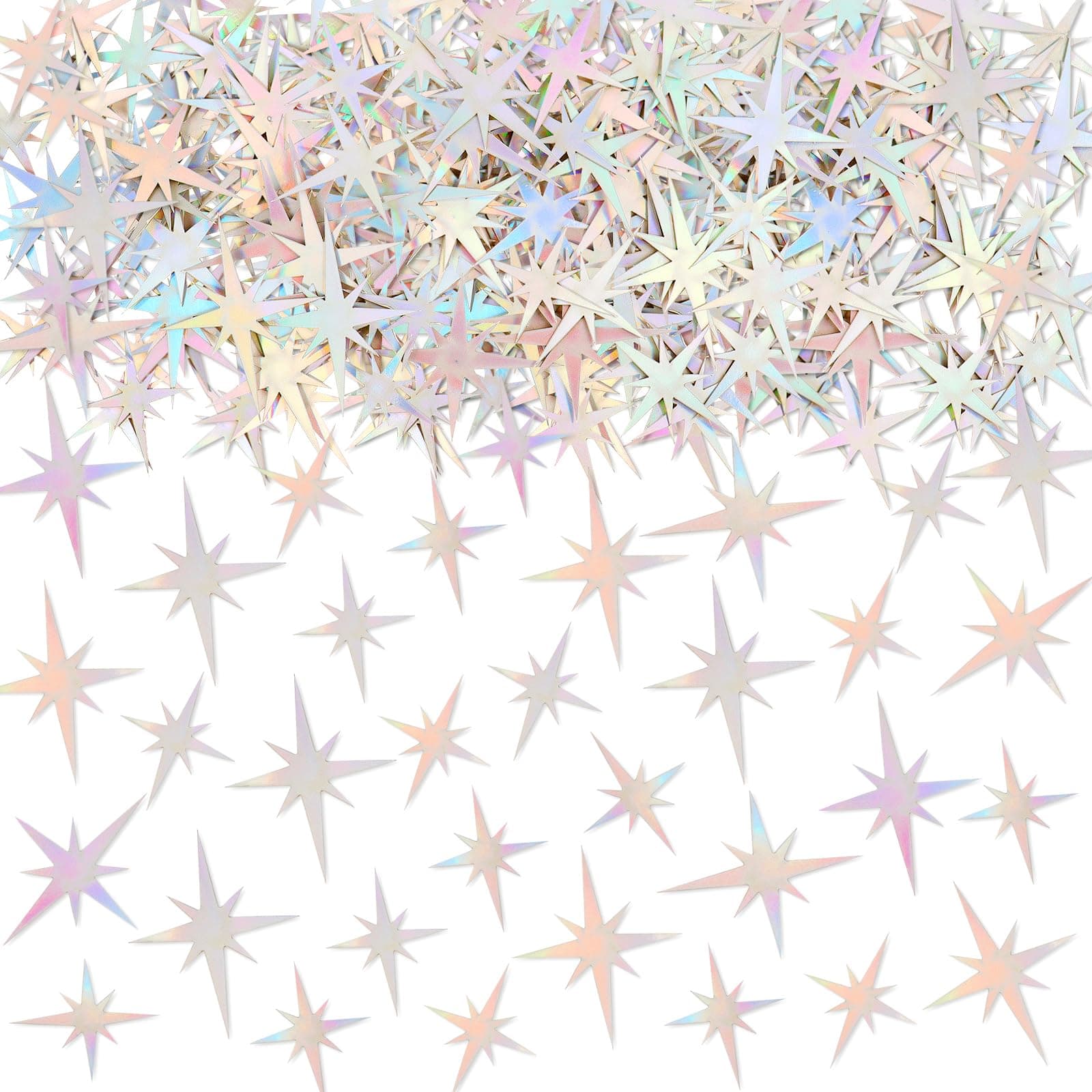 100PCS Star Confetti Sliver Star Foil Sequin Table Confetti for Wedding Birthday Halloween Party Wedding Valentine's Day Baby Shower Decorations Sliver