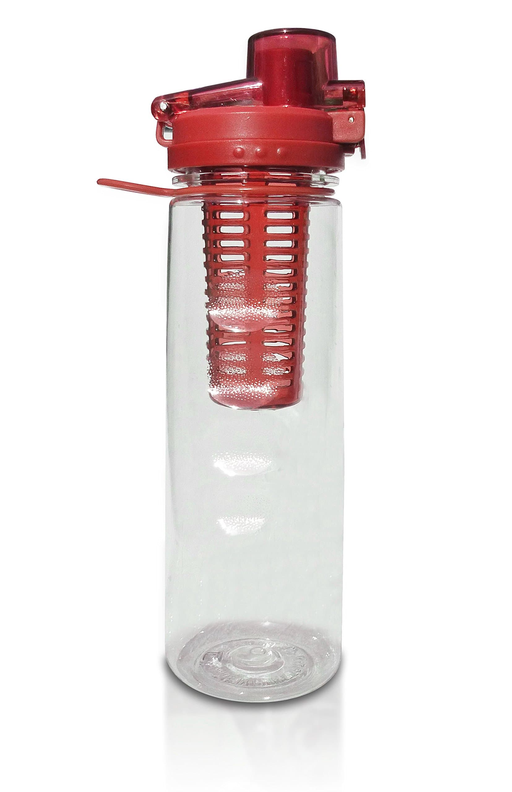 Inspired By Jane Fruit Infuser Sports Water Bottle with Bonus Carabiner Clip for Belt - Leak-Proof, Spill-Proof Locking Flip Top Lid - BPA Free - 25 Oz - Fruit Infused Water for Hiking and Walking