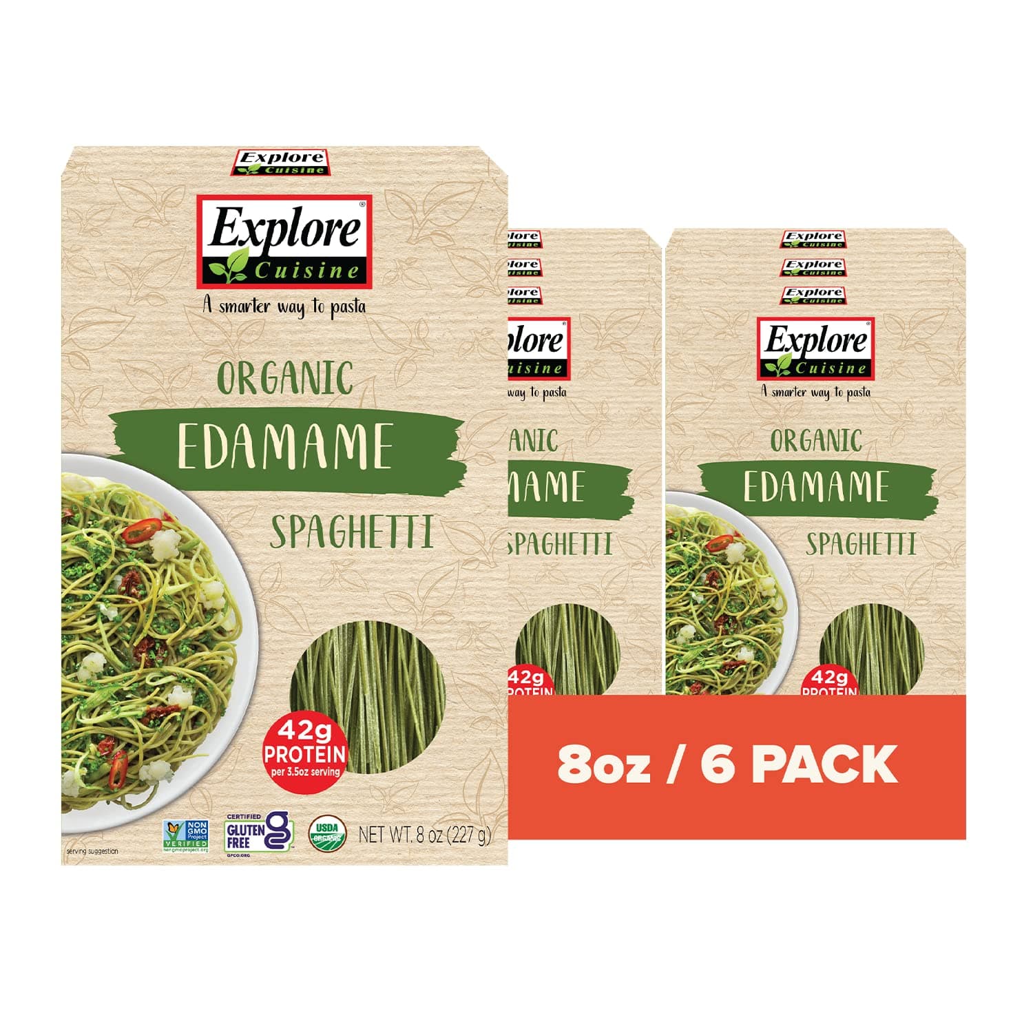 Organic Gluten-free Vegan Kosher Non GMO Edamame Spaghetti - 8oz (Pack of 6)