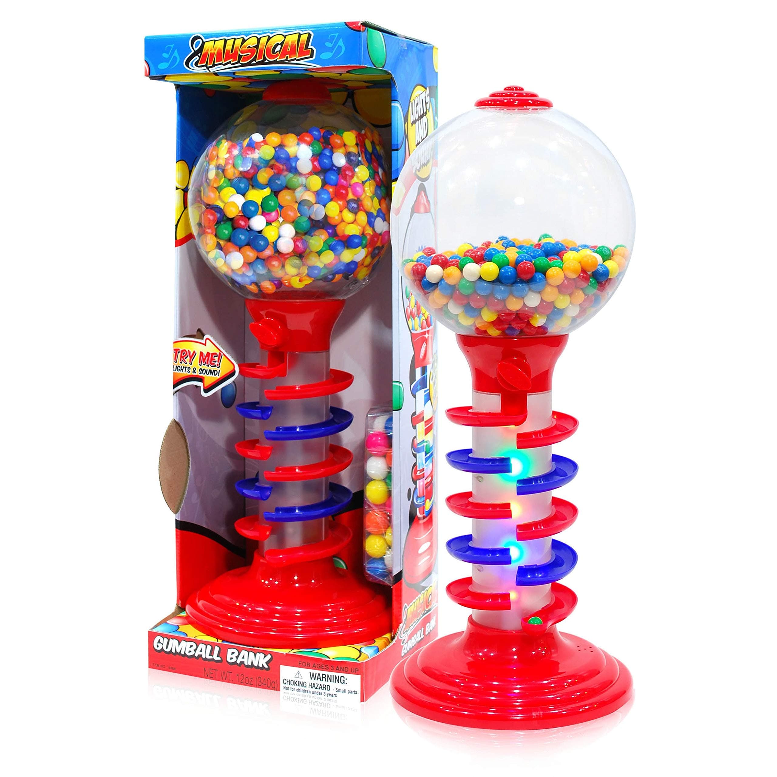 Light and Sound Spiral Gumball Bank with 340G Gumballs, 21"