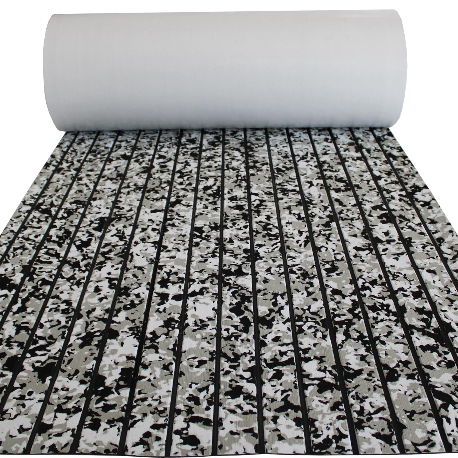 Boat Flooring Mat EVA Foam Boat Decking Marine Carpet Faux Teak Sea Decking Sheet Non-Slip Self-Adhesive Flooring Material for Pontoon Yacht Surfboard Swim Platform RV Floor 94" x 35"