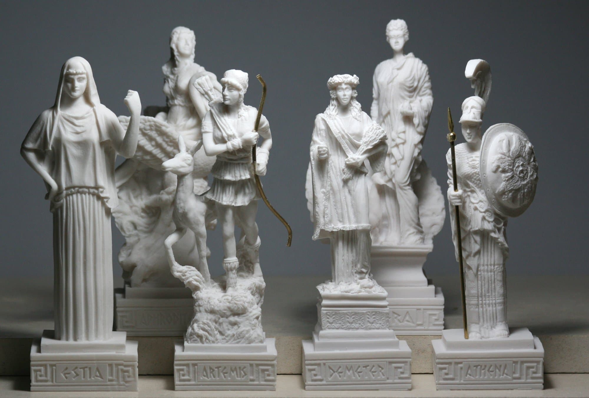 6 Greek Goddess Hestia Aphrodite Hera Athena Artemis Demeter Cast Alabaster Statue