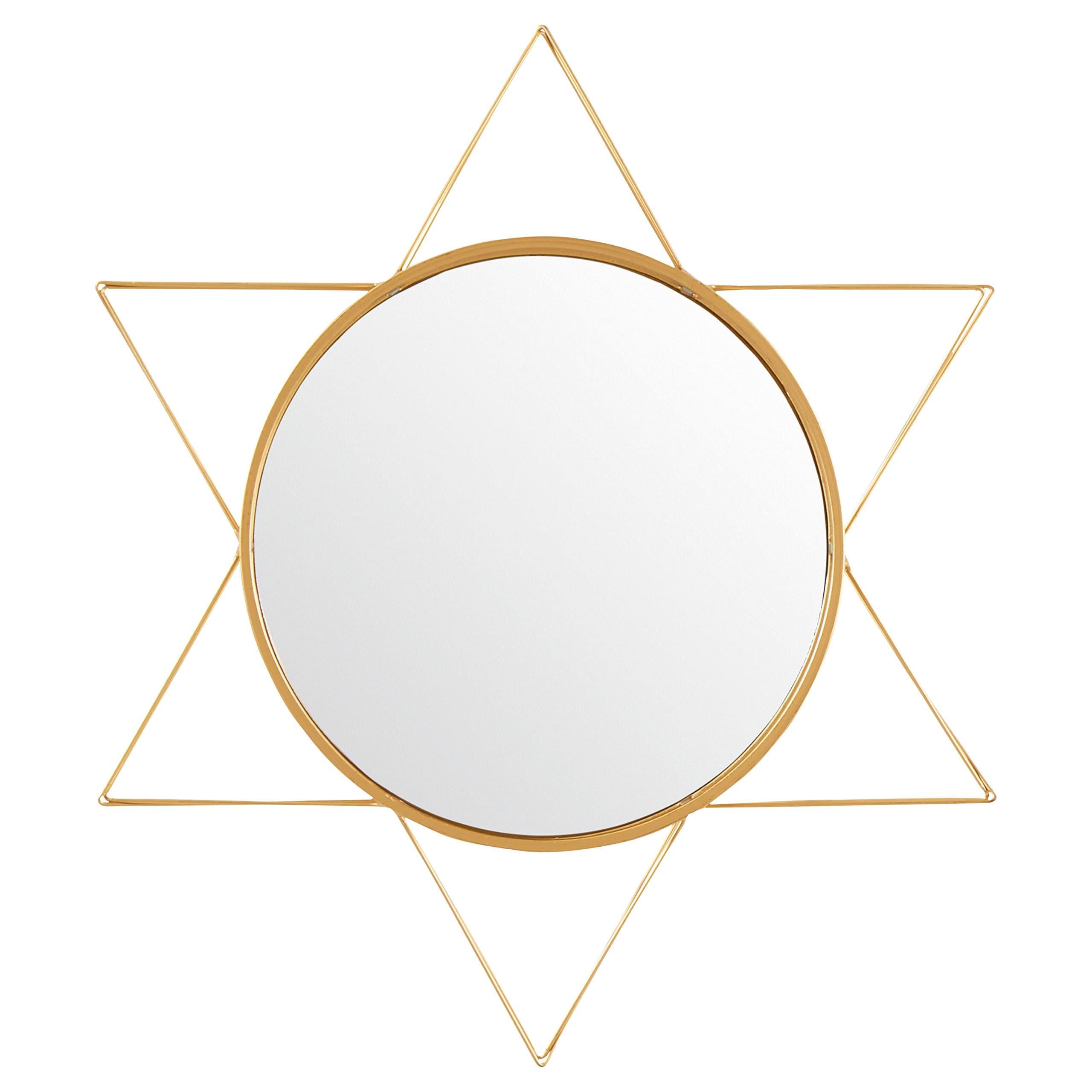 Amazon Brand – Rivet Modern 3-D Star Shaped Metal Mirror Home Decor, 22.5 Inch Height, Gold Finish