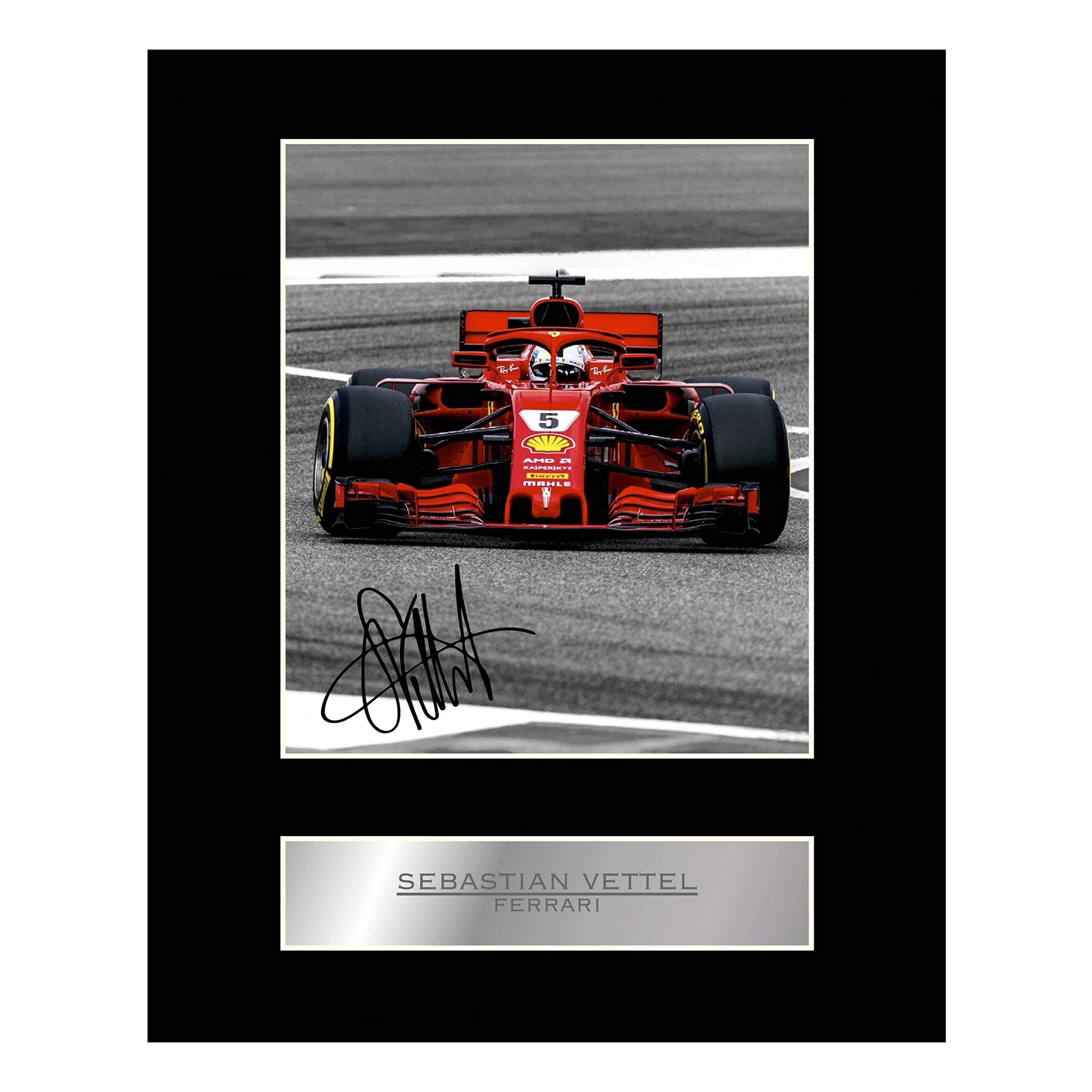 iconic pic Sebastian Vettel Signed Mounted Photo Display Ferrari Formula 1 F1#02 Autographed Gift Picture Print