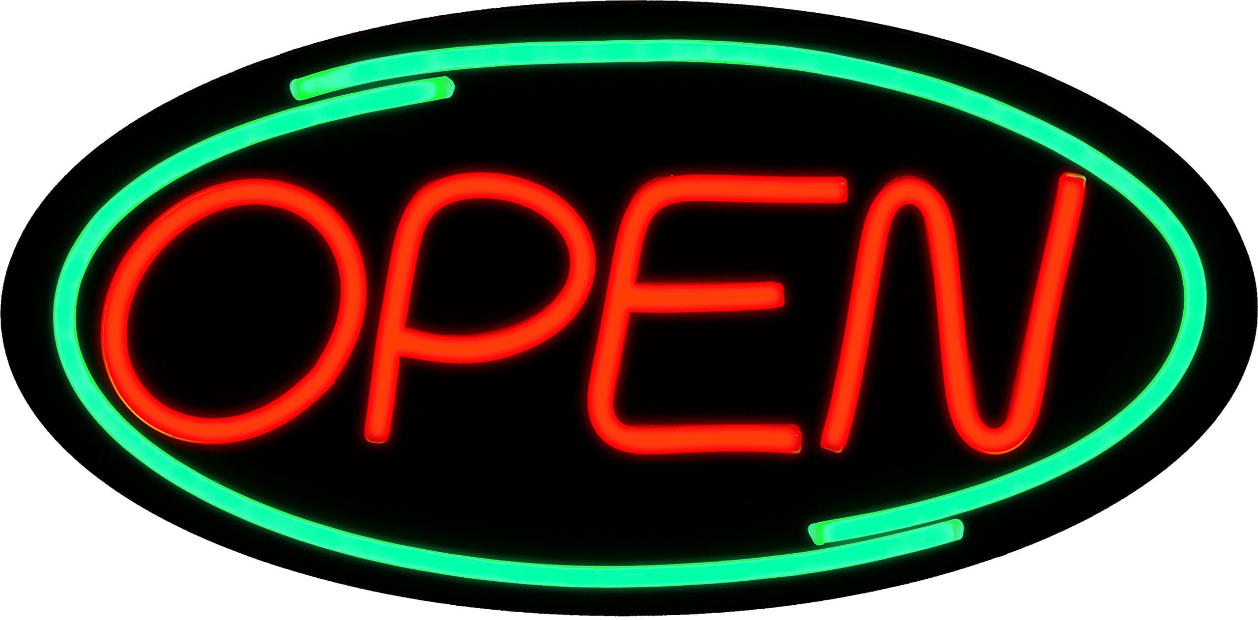 LED Open Sign BD32-1 - BuyDirectSign - Jumbo 32x16 - Red & Green, PVC Foamboard - Remote Control - Very Bright! - Bar, Nail Salon, Hotel, Convenience Store, Vape Shop, Smoke Shop, Any Business!