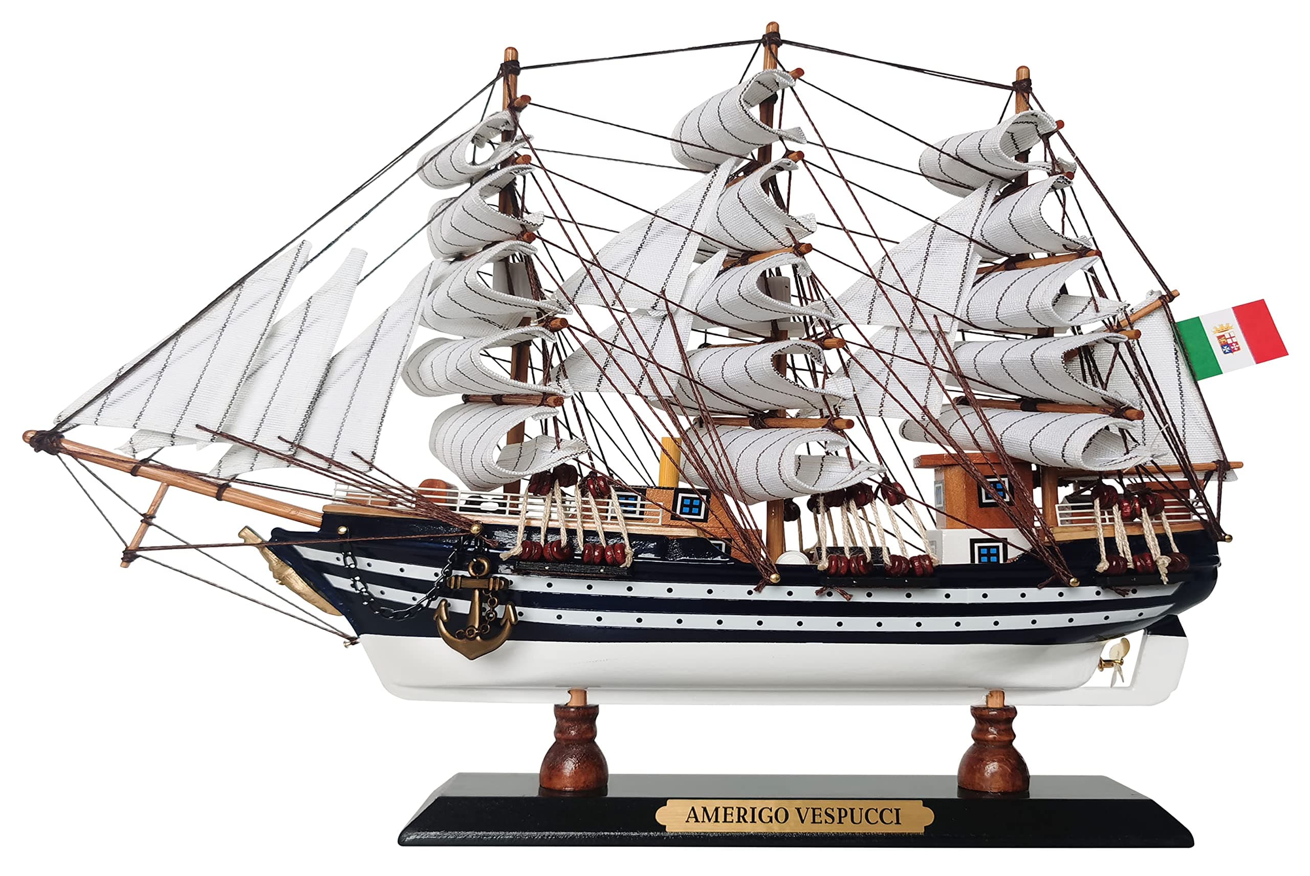 SAILINGSTORY Amerigo Vespucci 1/300 Scale Wooden Model Ship Replica Ship Model Sailboat Decoration