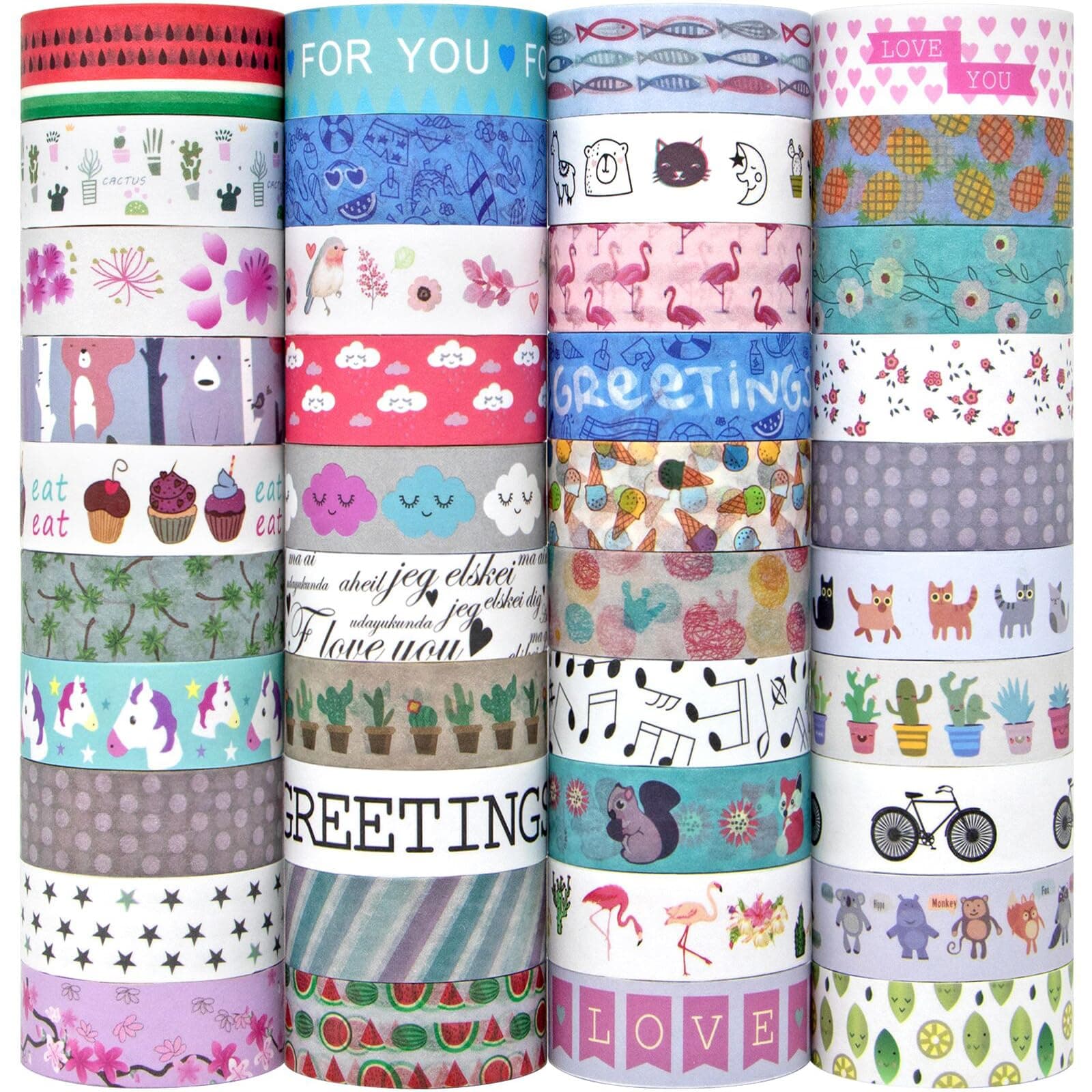 40 Rolls Washi Masking Tape Set, Decorative Adhesive Tape for Crafts,Beautify Bullet Journals,Planners