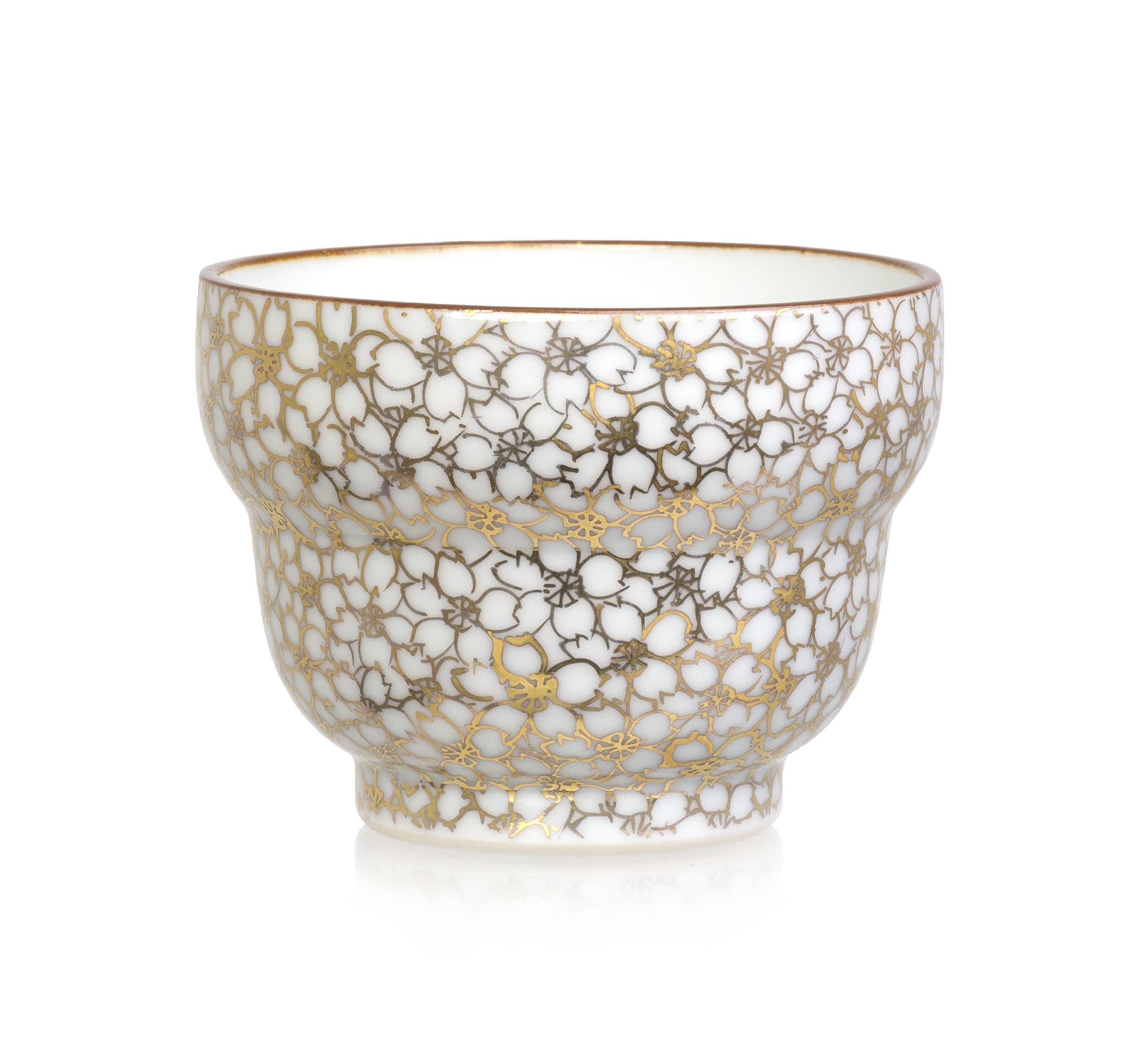 T.NISHIKAWA & CO., INC. Japanese Kiyomizu-yaki Sakecup Guinomi, Sakura (White) [ Made in Japan / Japan Import]